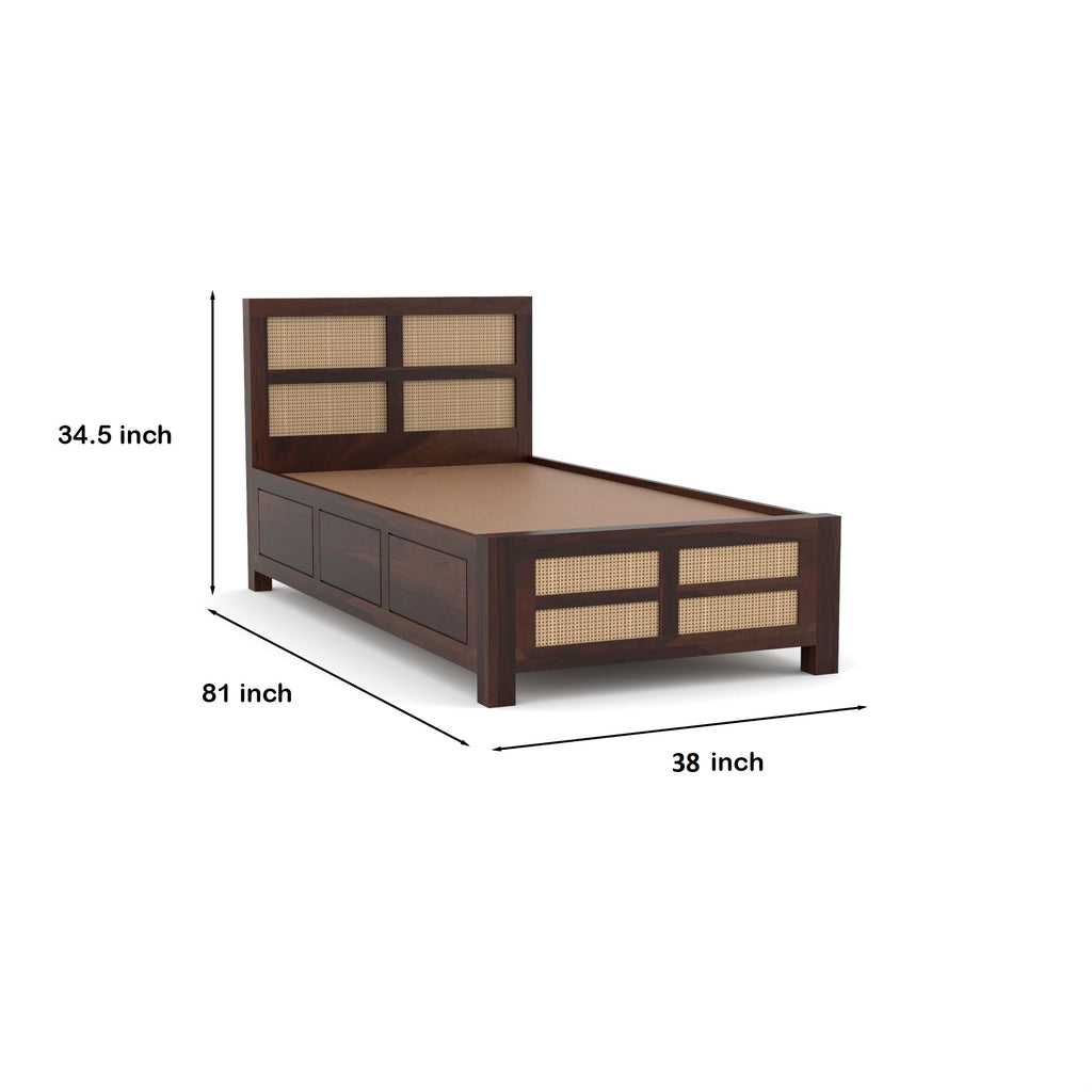 Taskify Solid Sheesham Wood single Bed | 3 Year Warranty