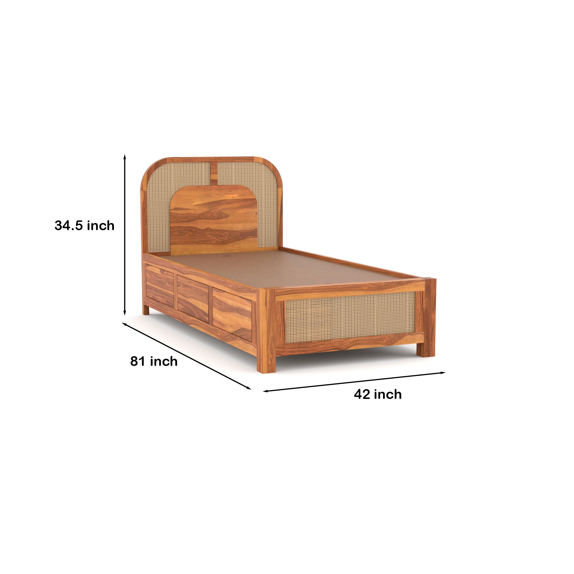 Solid Sheesham Wood Single Bed