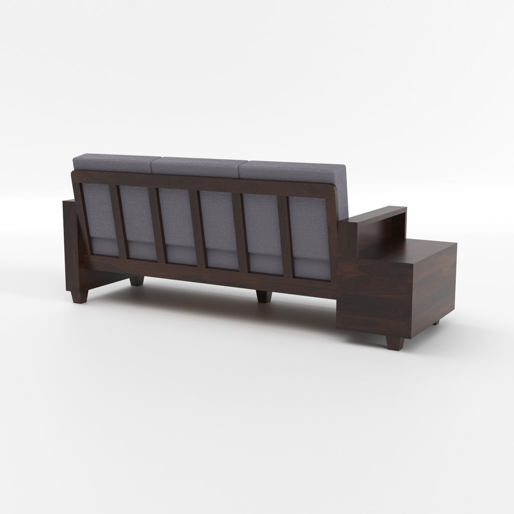 Premium Solid Sheesham Wood 6 Seater Sofa Set with Storage | Walnut Finish