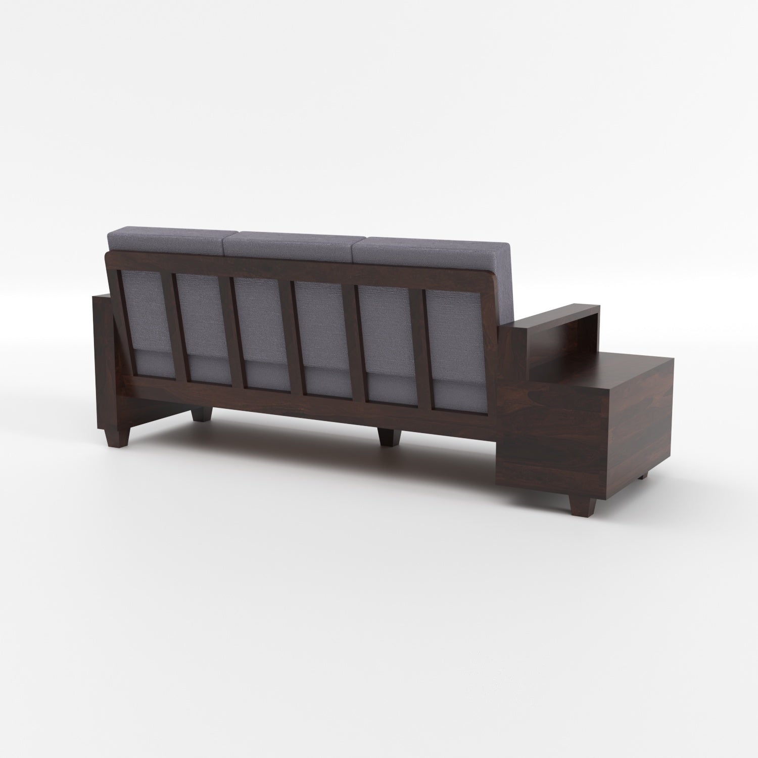 Solid Sheesham Wood 7 Seater Wooden Sofa Set with Side Drawer