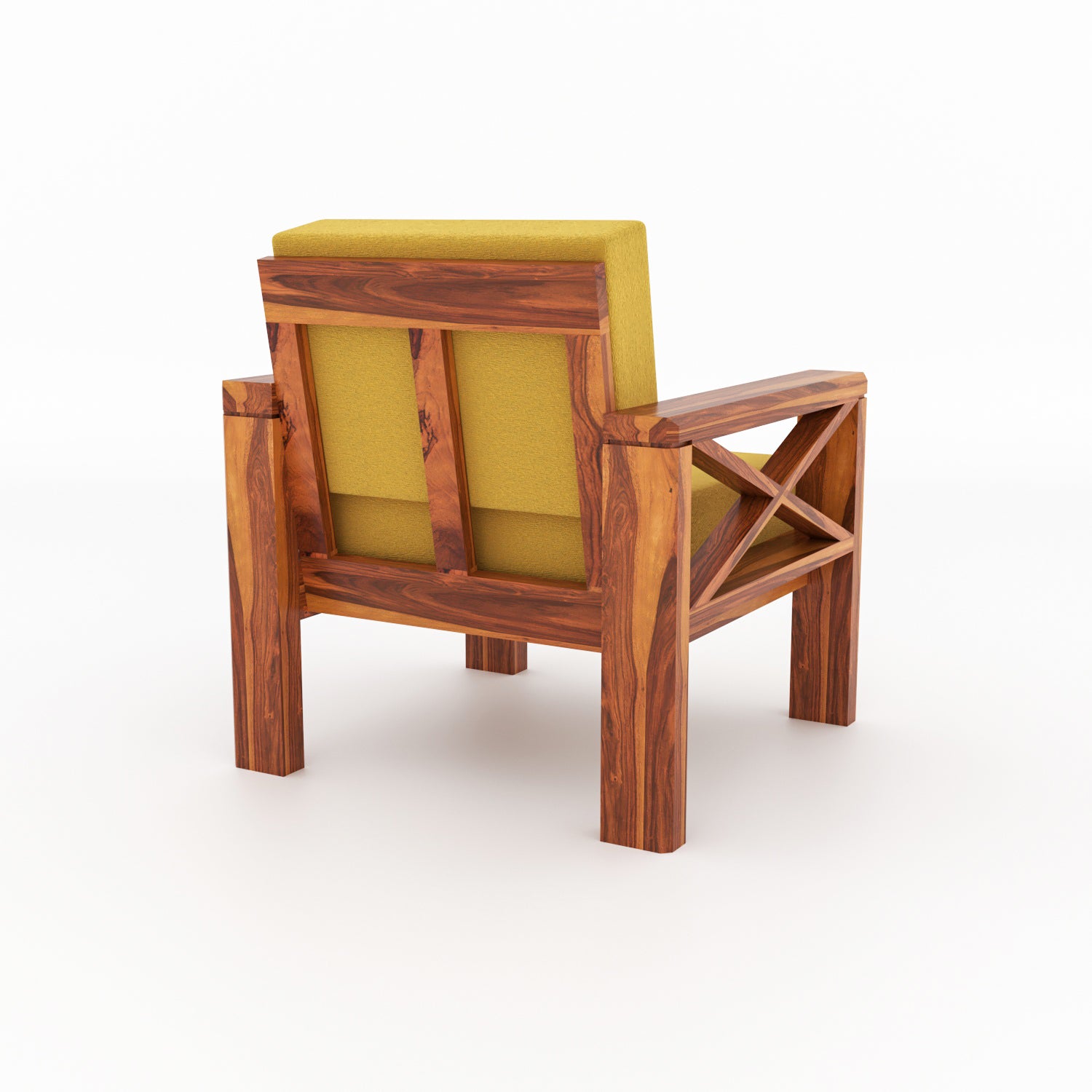 Alexandria Sheesham Wood 6 Seater Sofa Set | Natural Finish