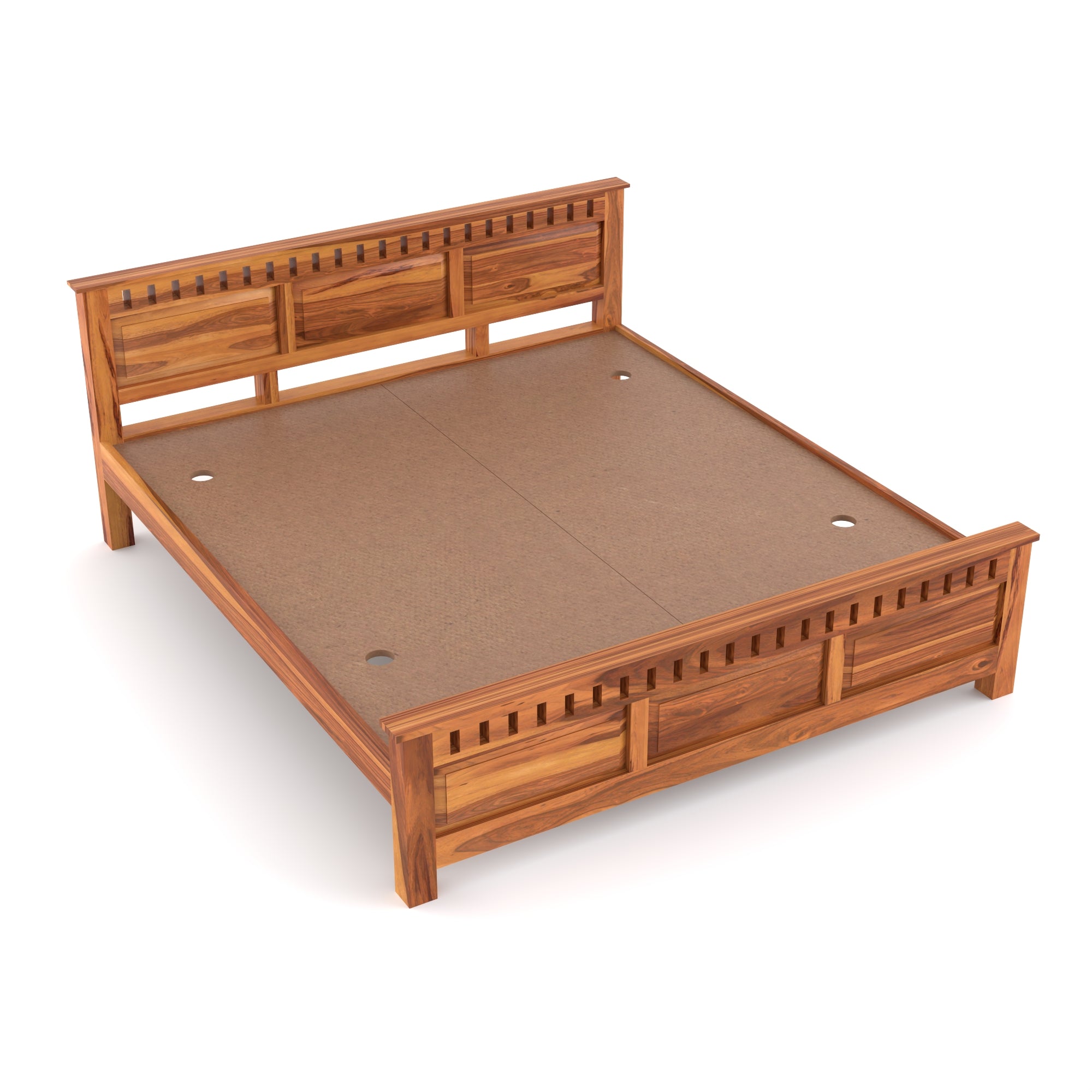 Solid Sheesham Wood king size Bed without storage