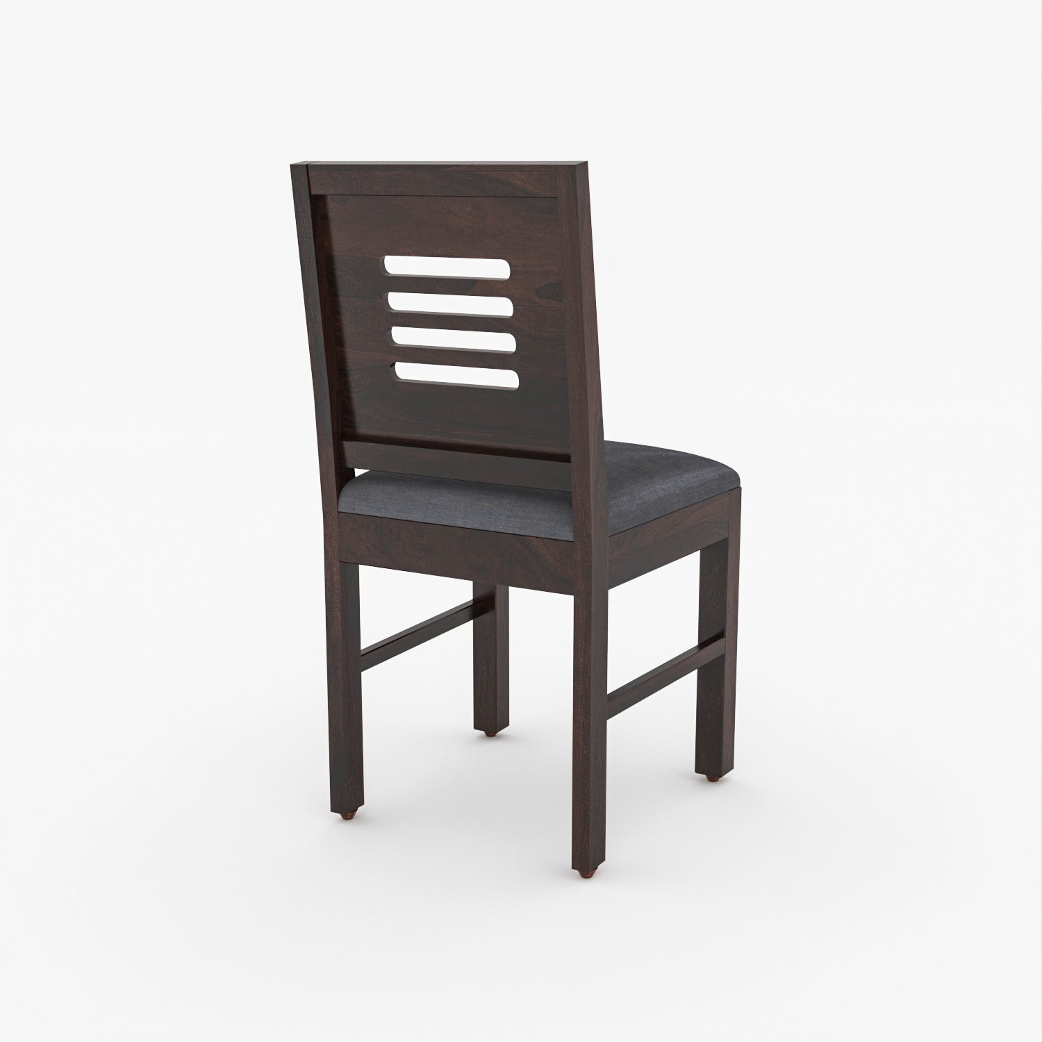 Arvion 4 Seater Round Solid Wood Glass Top Dining Table Set