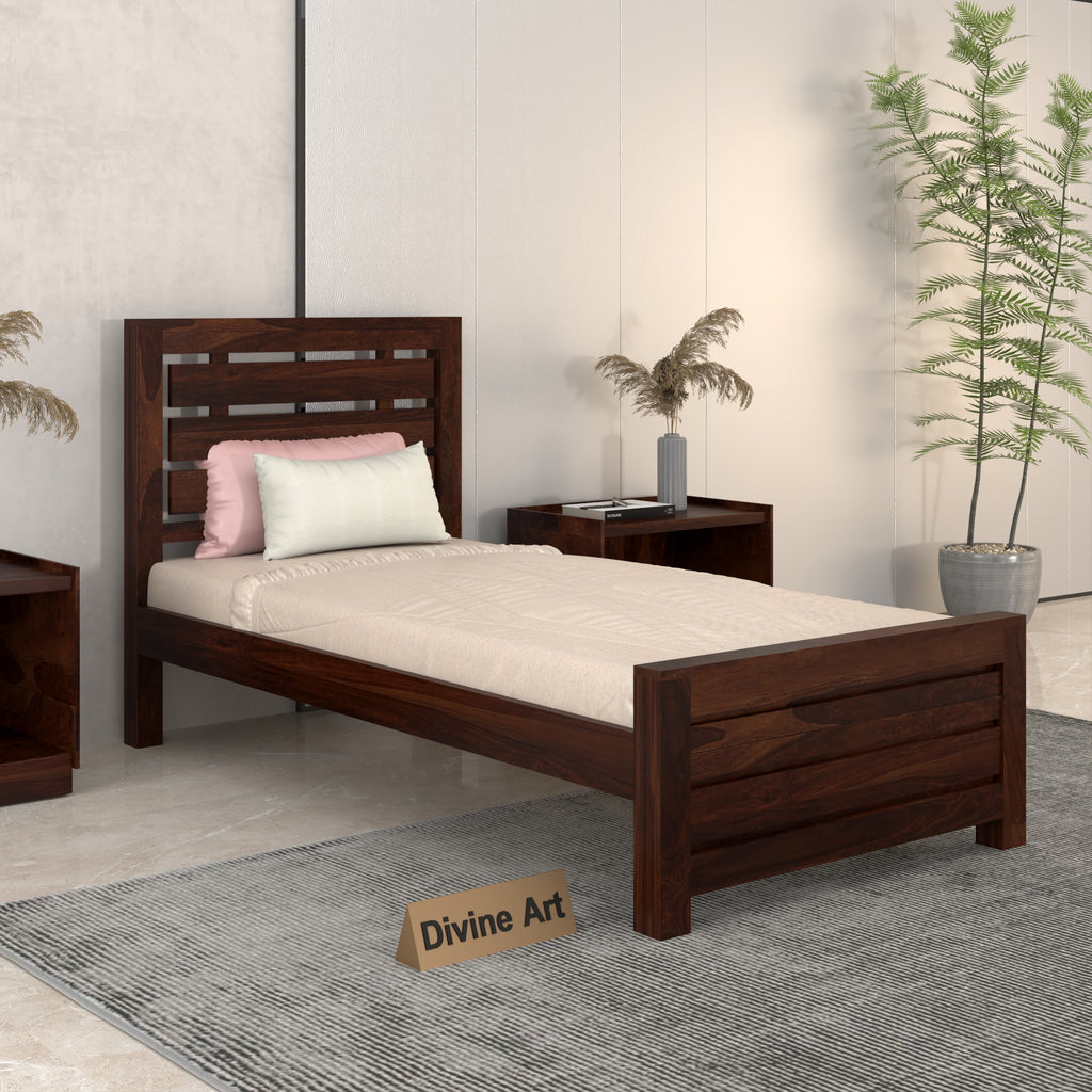 Solid Sheesham Wood Single Bed
