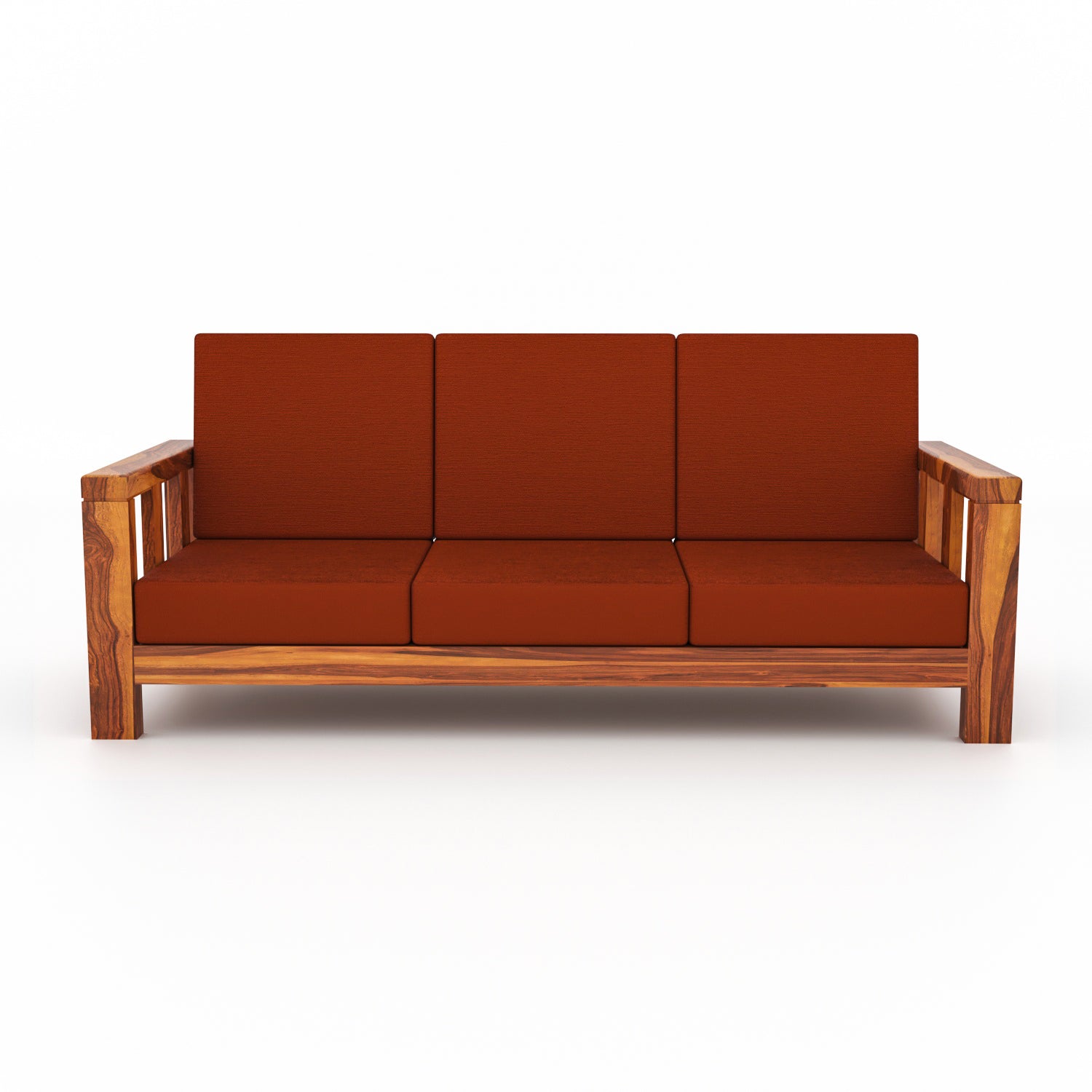 Solid Sheesham Wood 7 Seater Wooden Sofa Set | Natural Finish