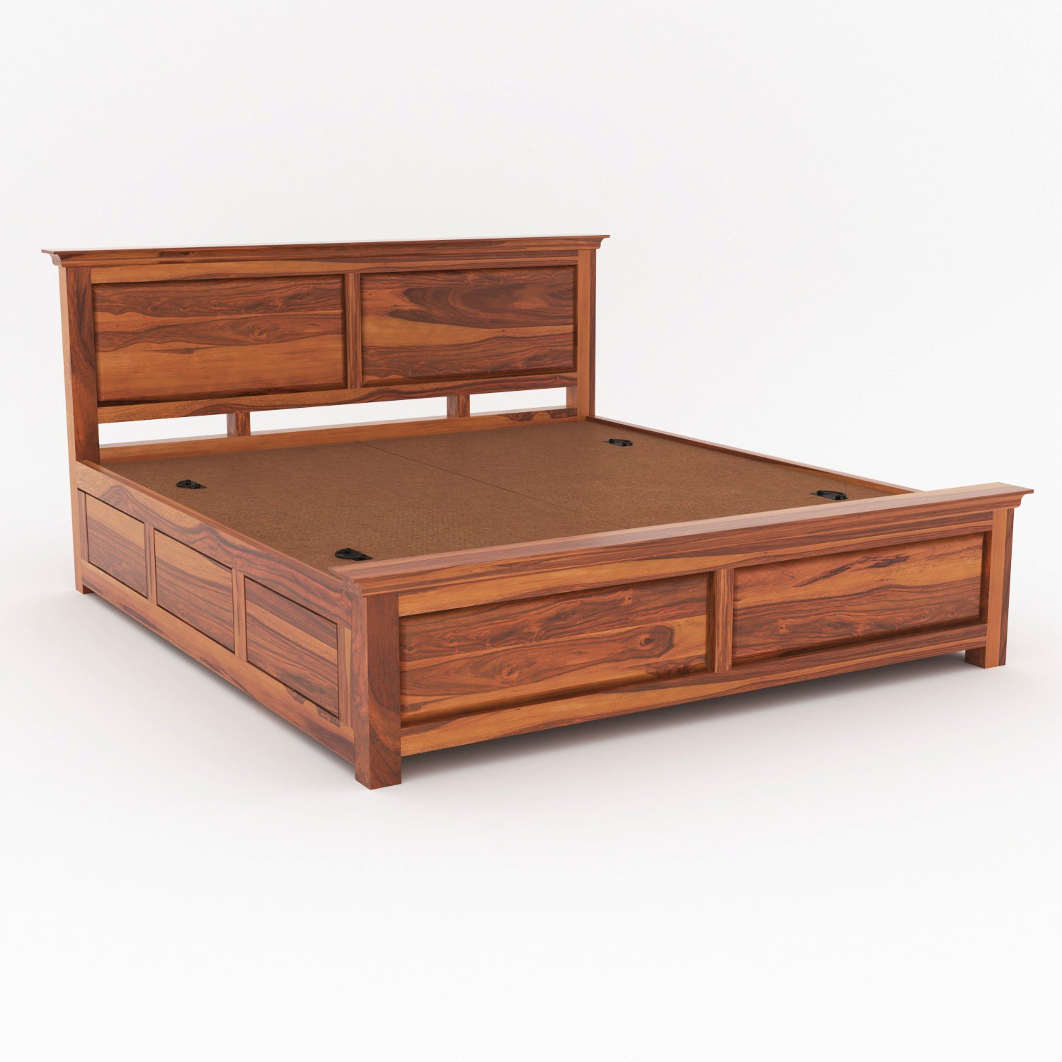 Cyrvion Solid Sheesham Wood King Size Bed