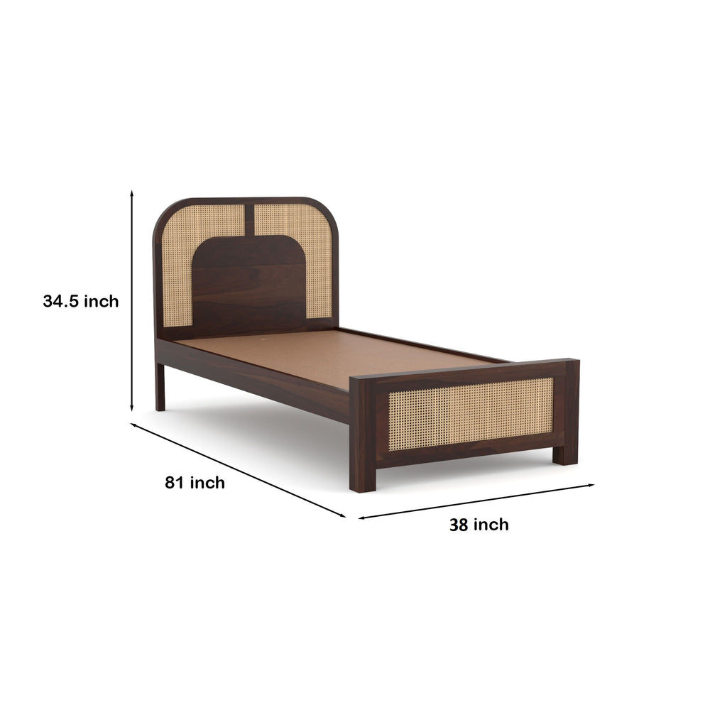 Furnexa Solid Sheesham Wood Single Bed | 3 Year Warranty