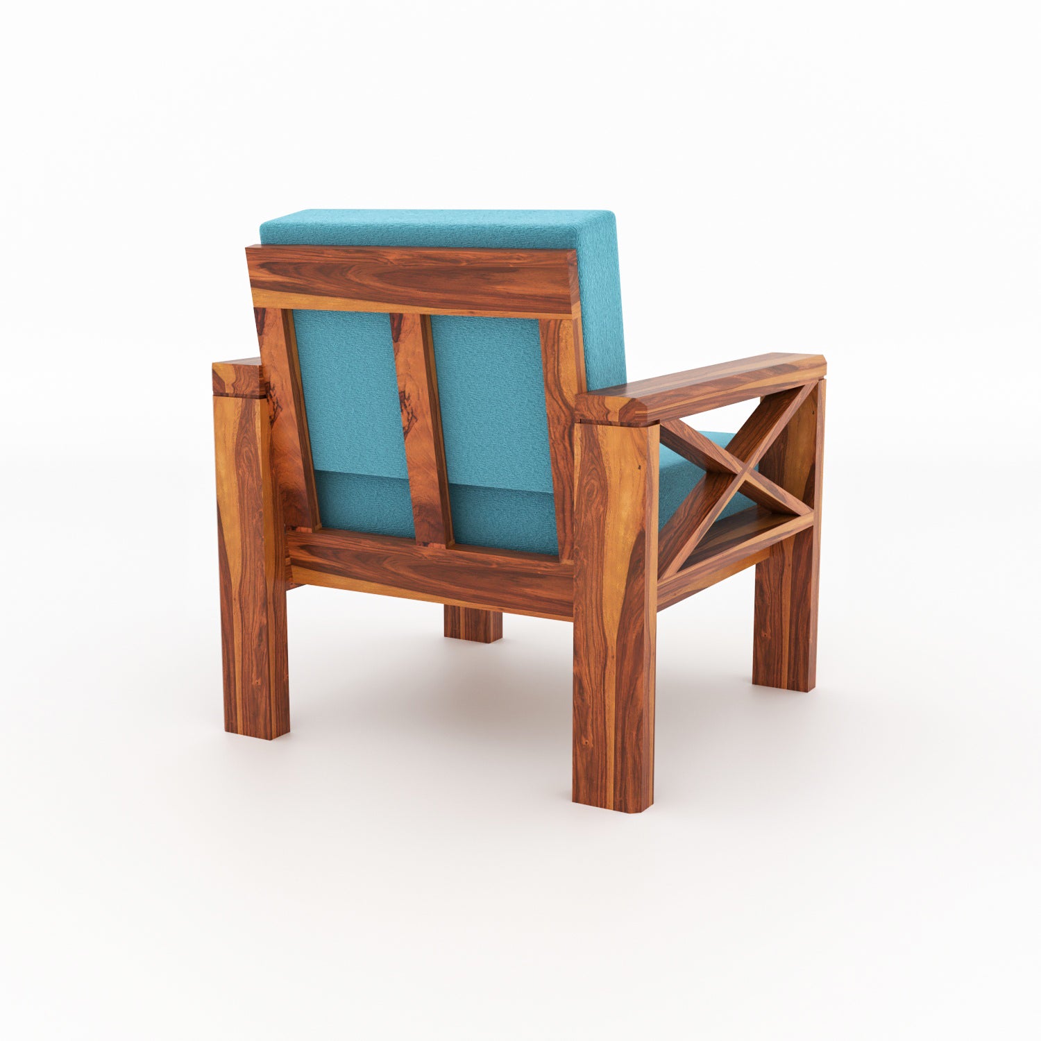 Drivora Sheesham Wood 1 Seater Sofa | Walnut Finish