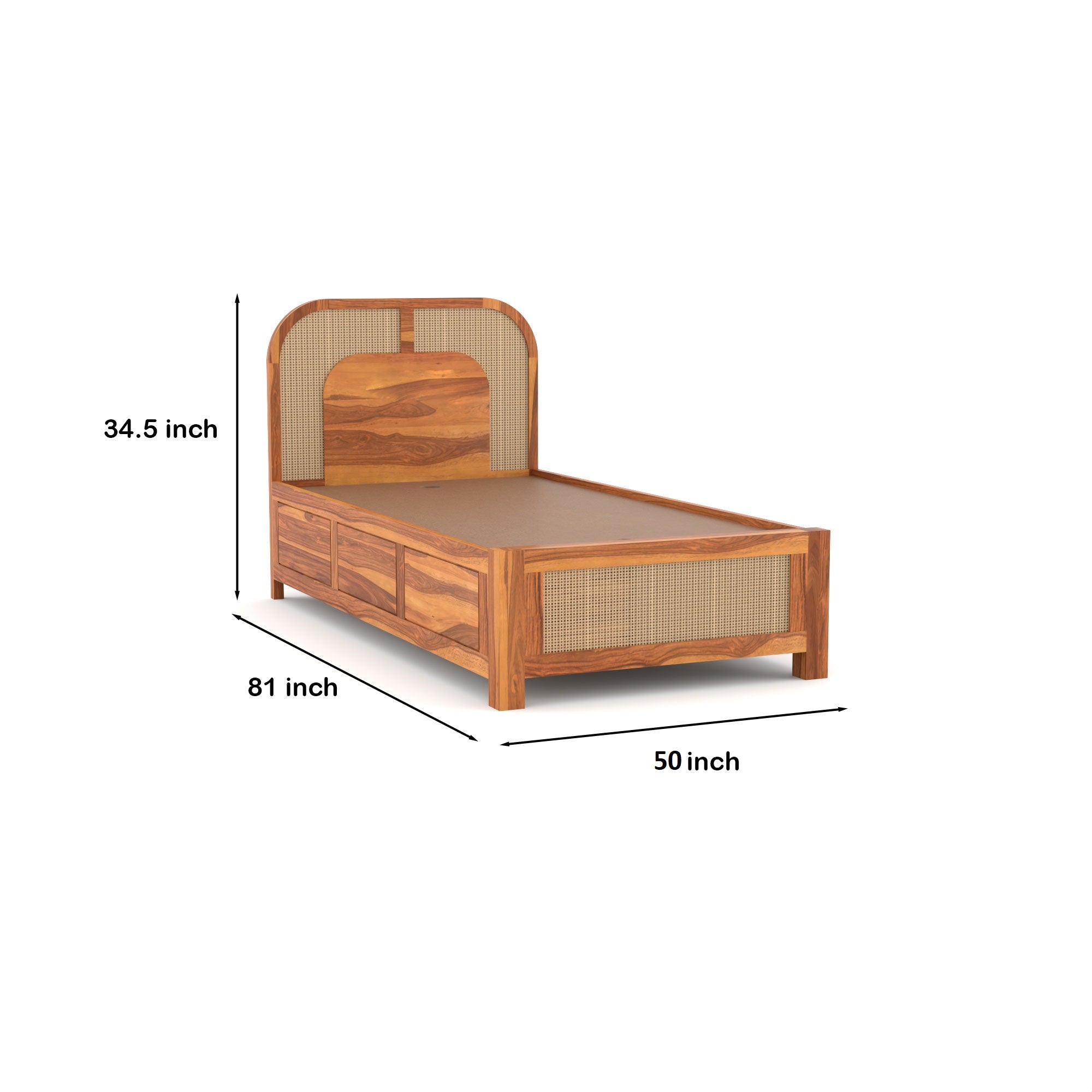 Flexino Solid Sheesham Wood Single Bed | 3 Year Warranty