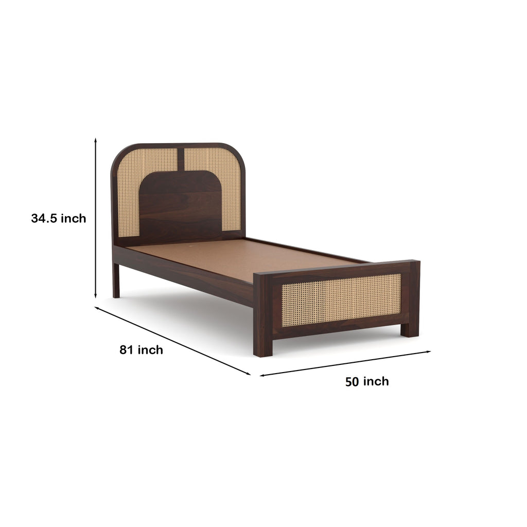 Furnira Solid Sheesham Wood Single Bed | 3 Year Warranty