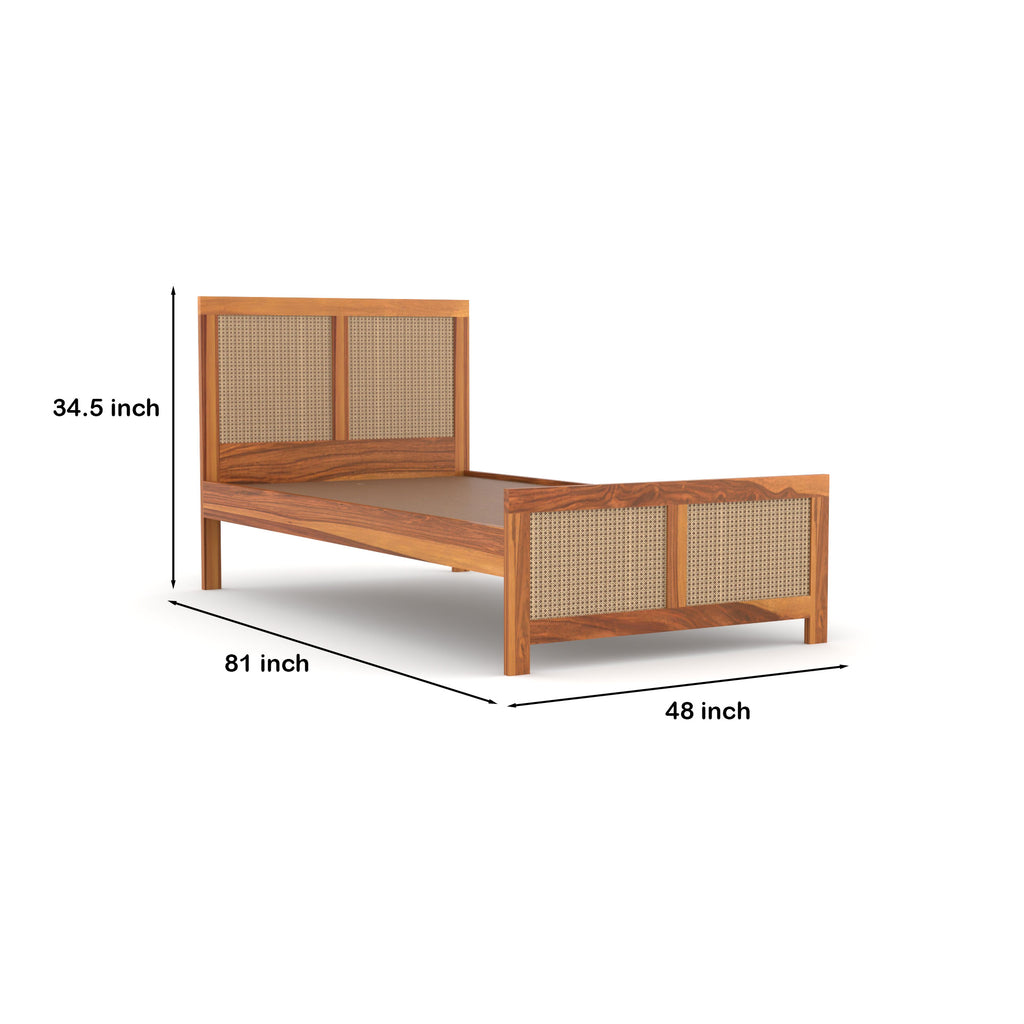 Solid Sheesham Wood Single Bed