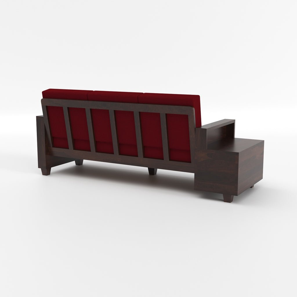Premium Solid Sheesham Wood 6 Seater Sofa Set with Storage | Walnut Finish