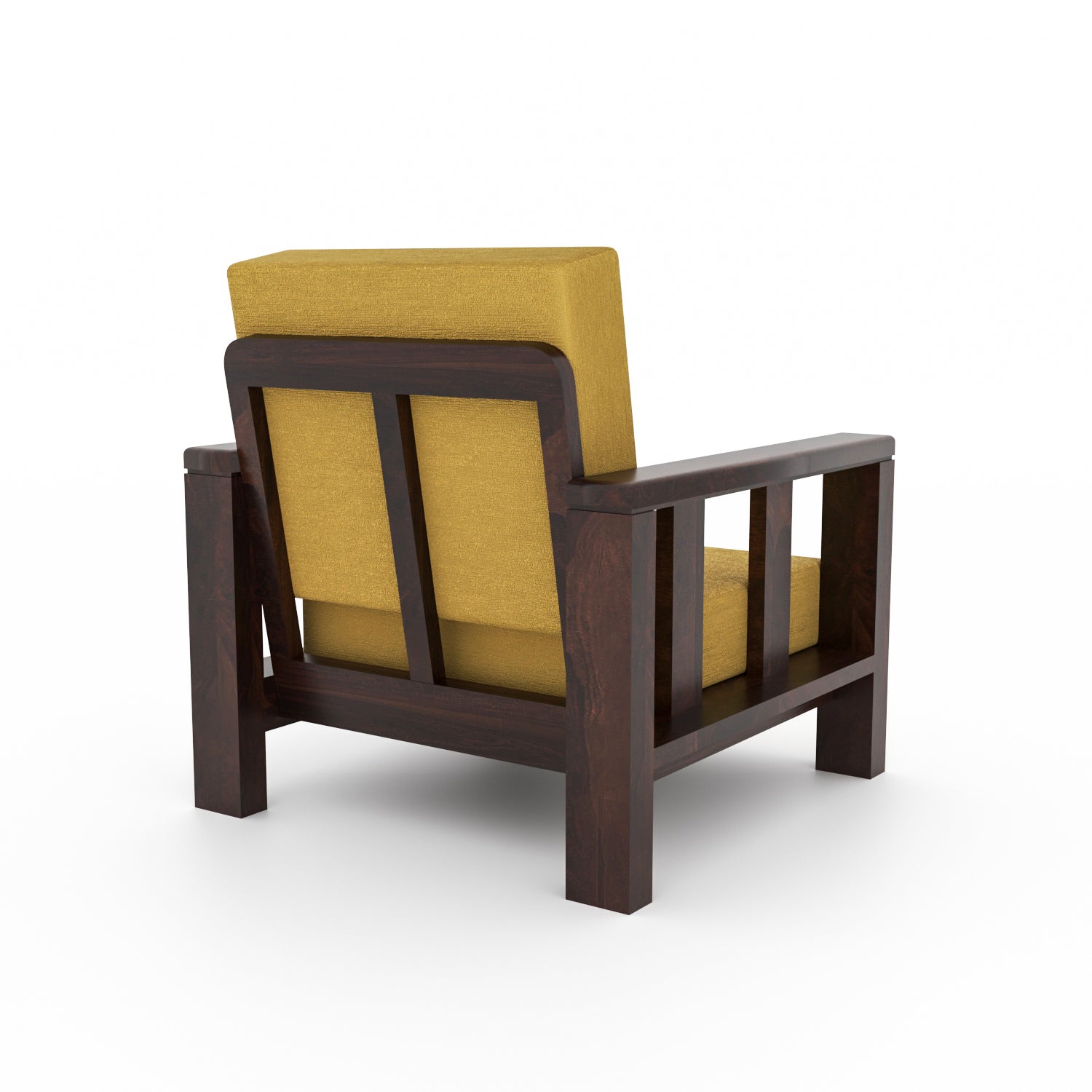 Solid Sheesham Wood 5 Seater Wooden Sofa Set | Walnut Finish