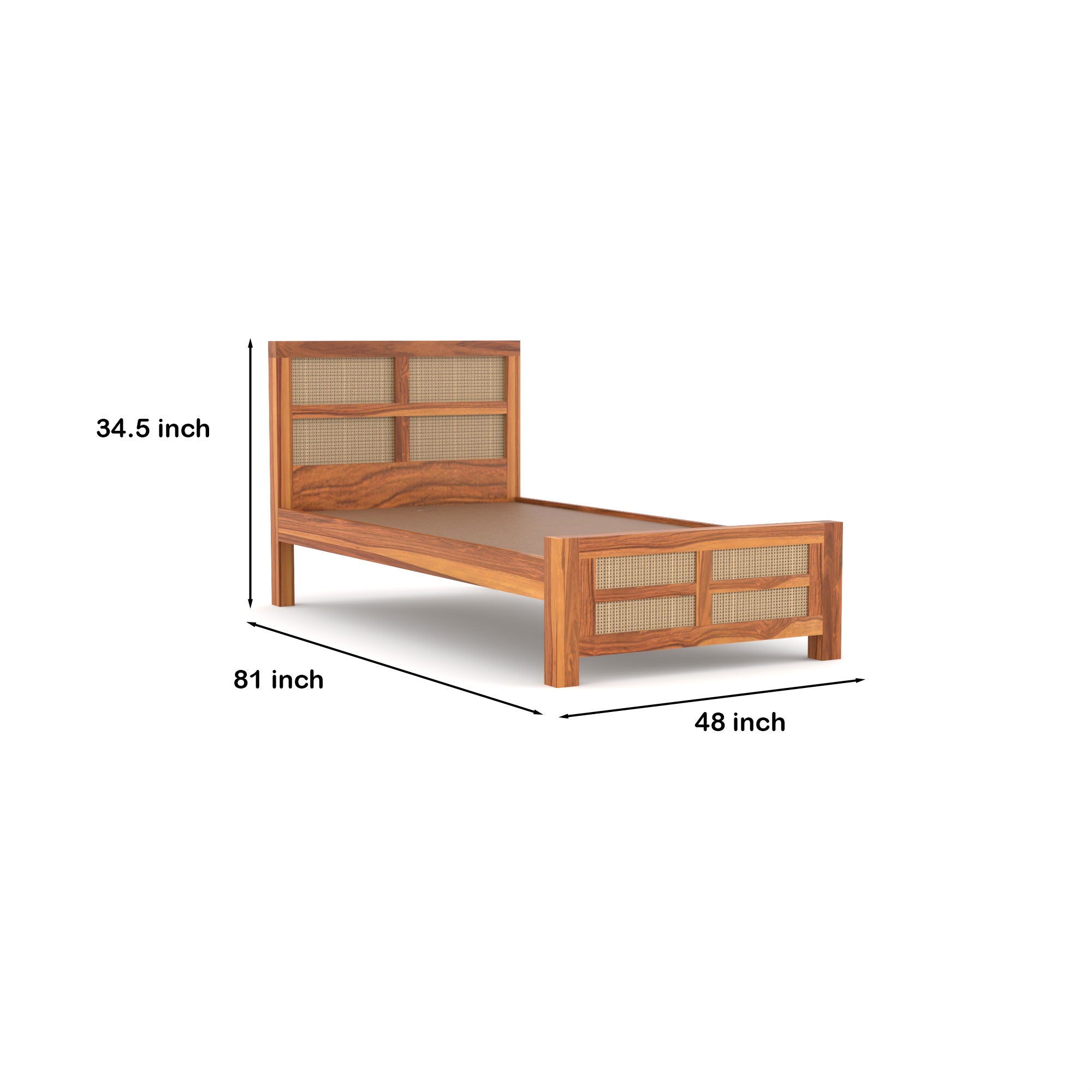 Solid Sheesham Wood single Bed without storage