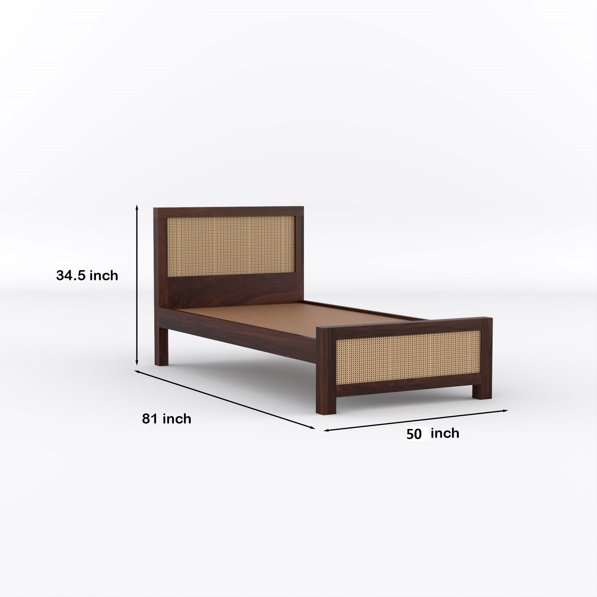 Solid Sheesham Wood Single Bed without storage | 3 Year Waranty