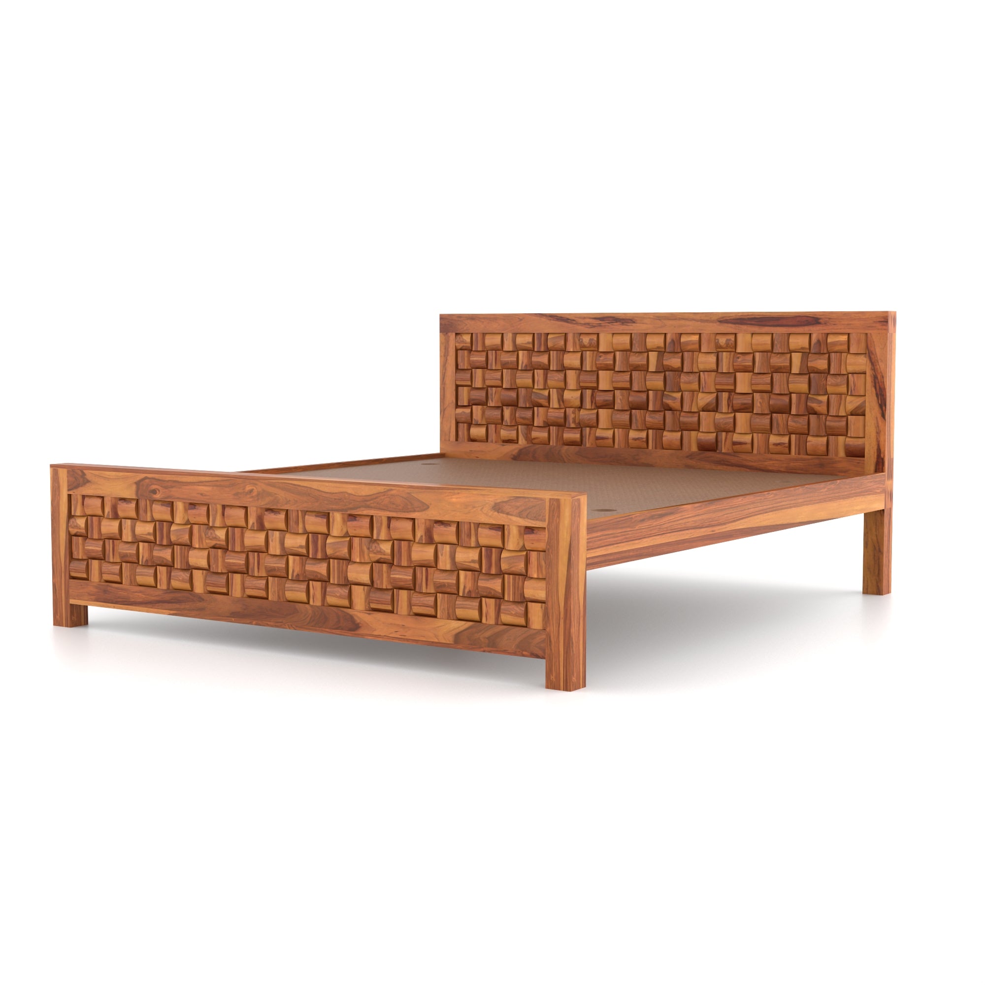 Solid Sheesham Wood kig size Bed without storage