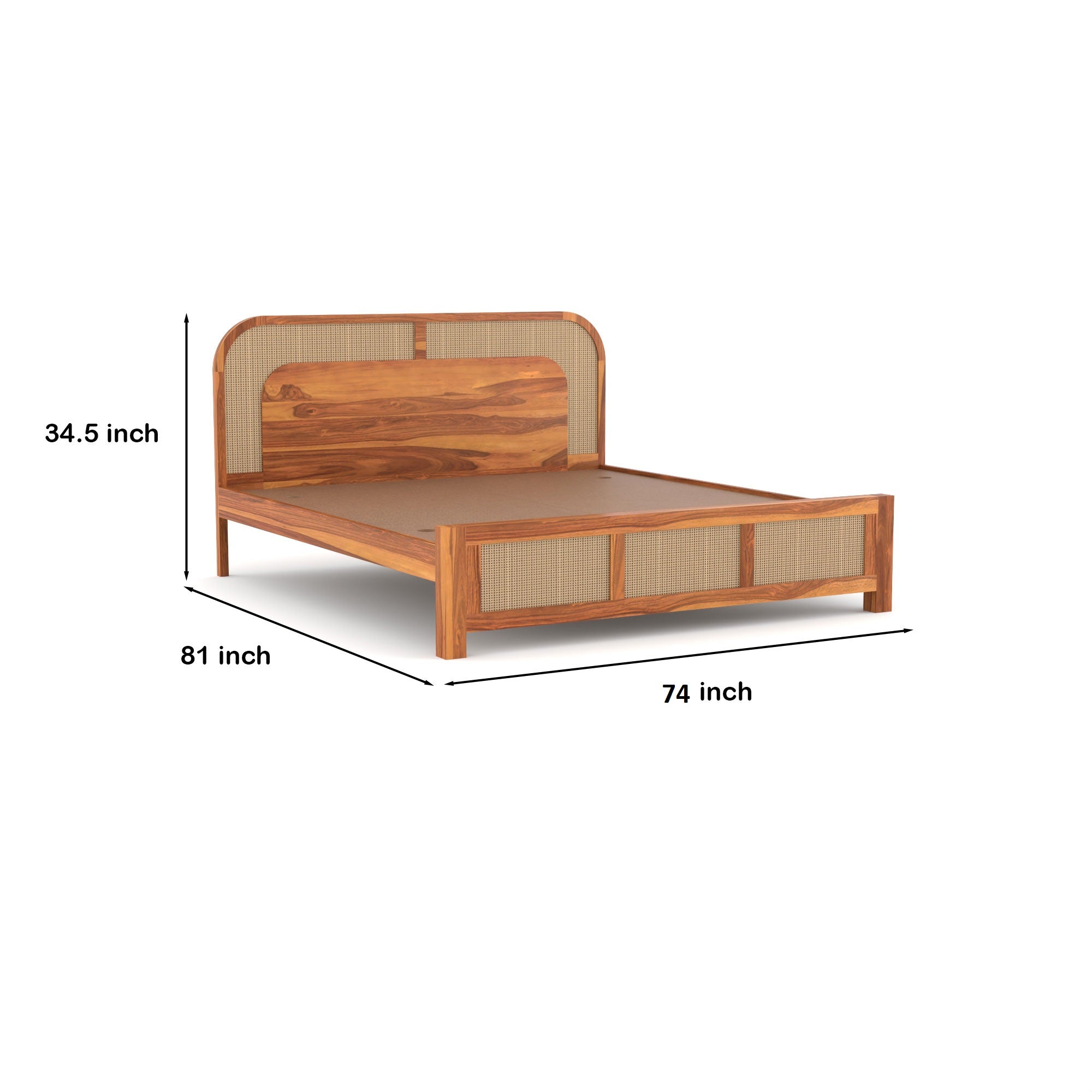 Furnia Solid Sheesham Wood King size Bed  | 3 year Warranty