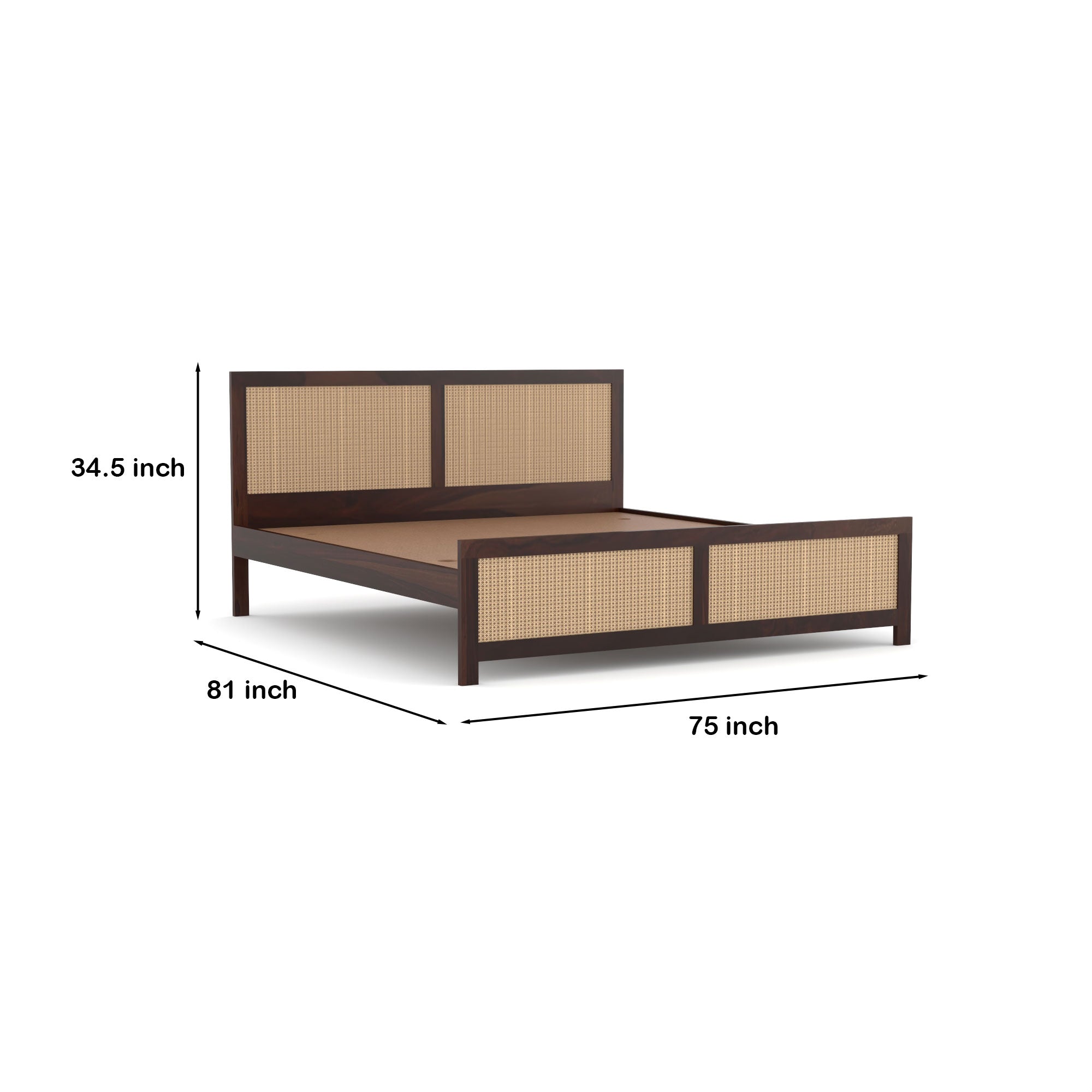 Solid Sheesham Wood king size bed without storage