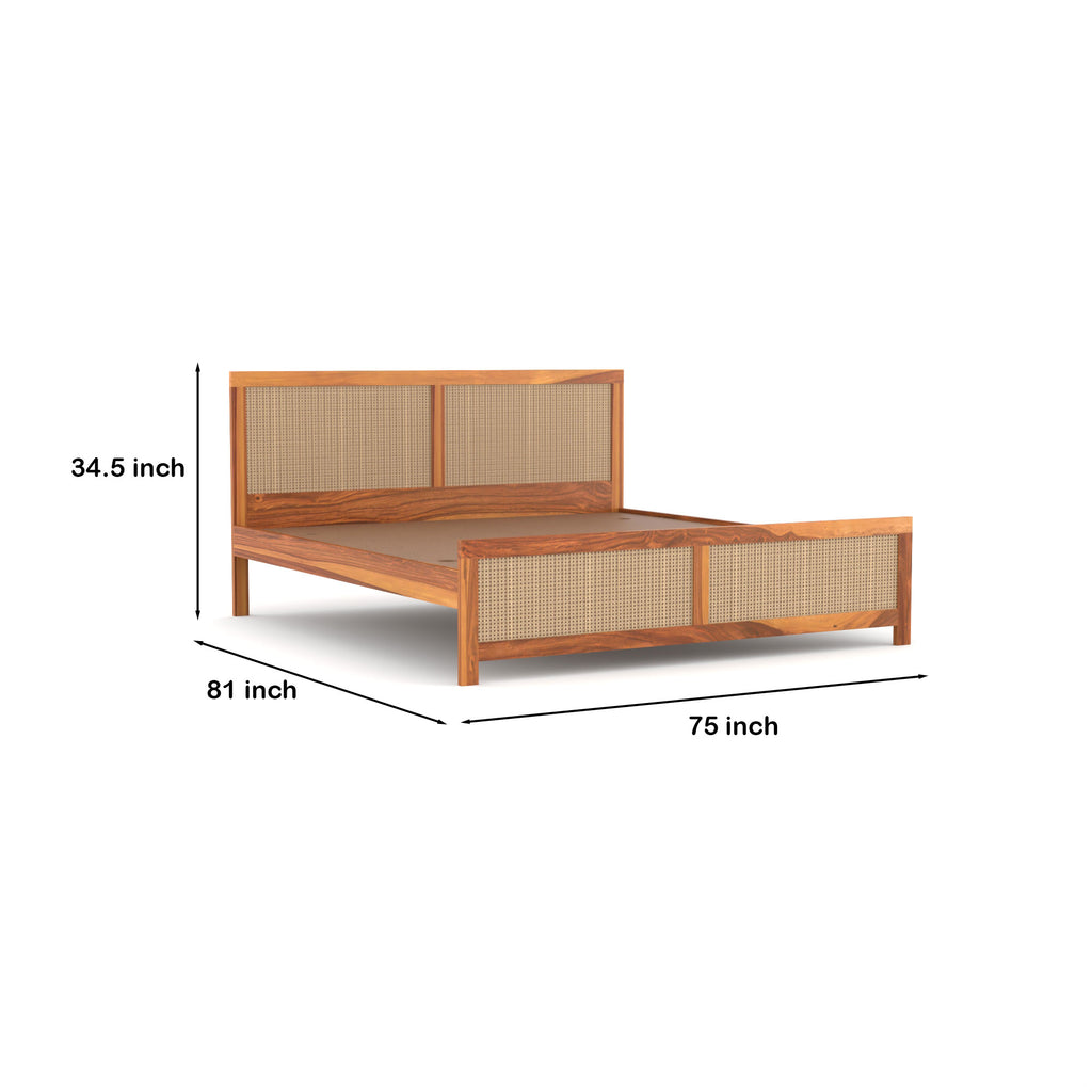 Solid Sheesham Wood king size bed without storage