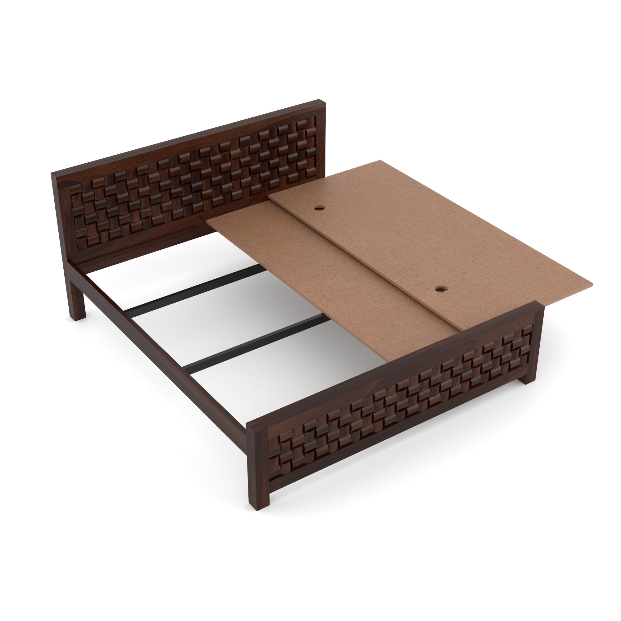 Solid Sheesham Wood kig size Bed without storage