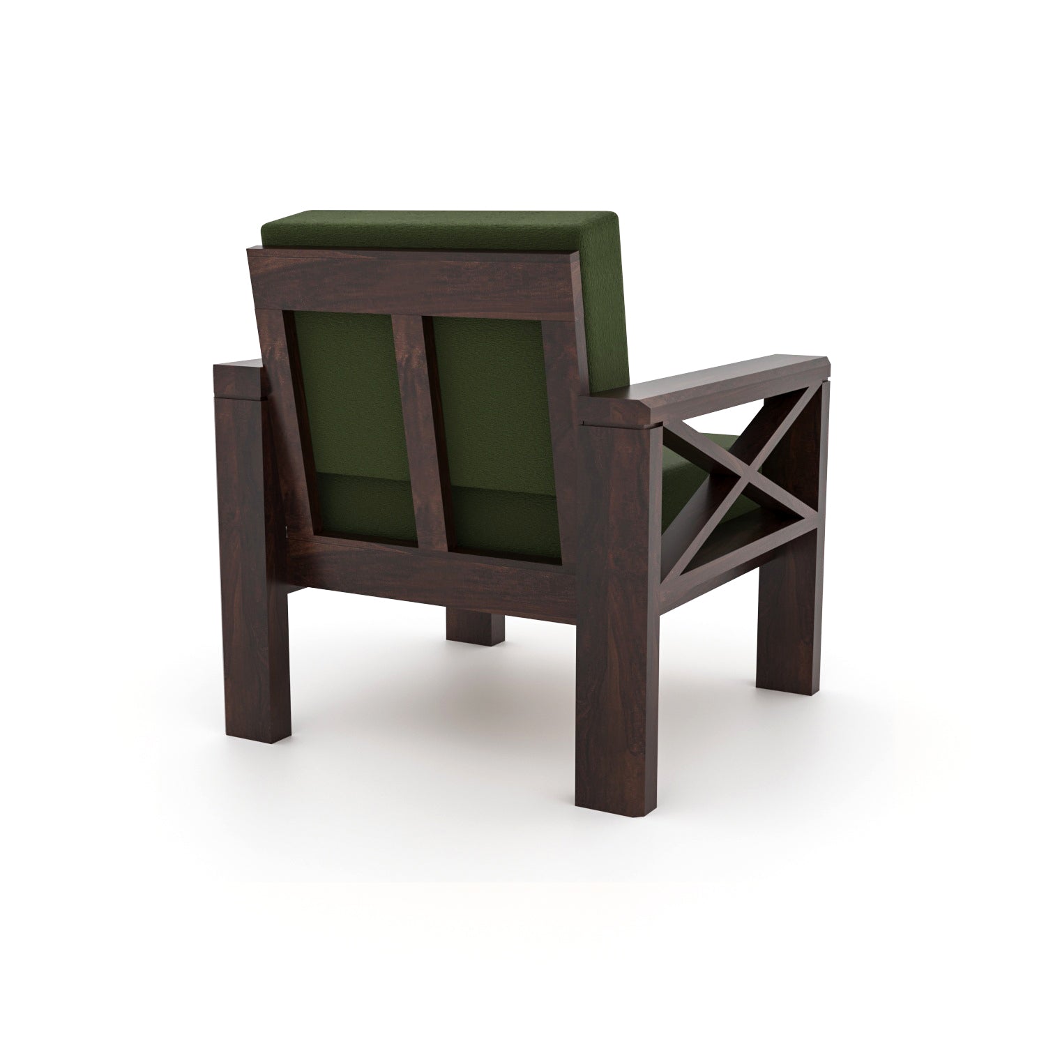 Drivora Sheesham Wood 1 Seater Sofa | Walnut Finish