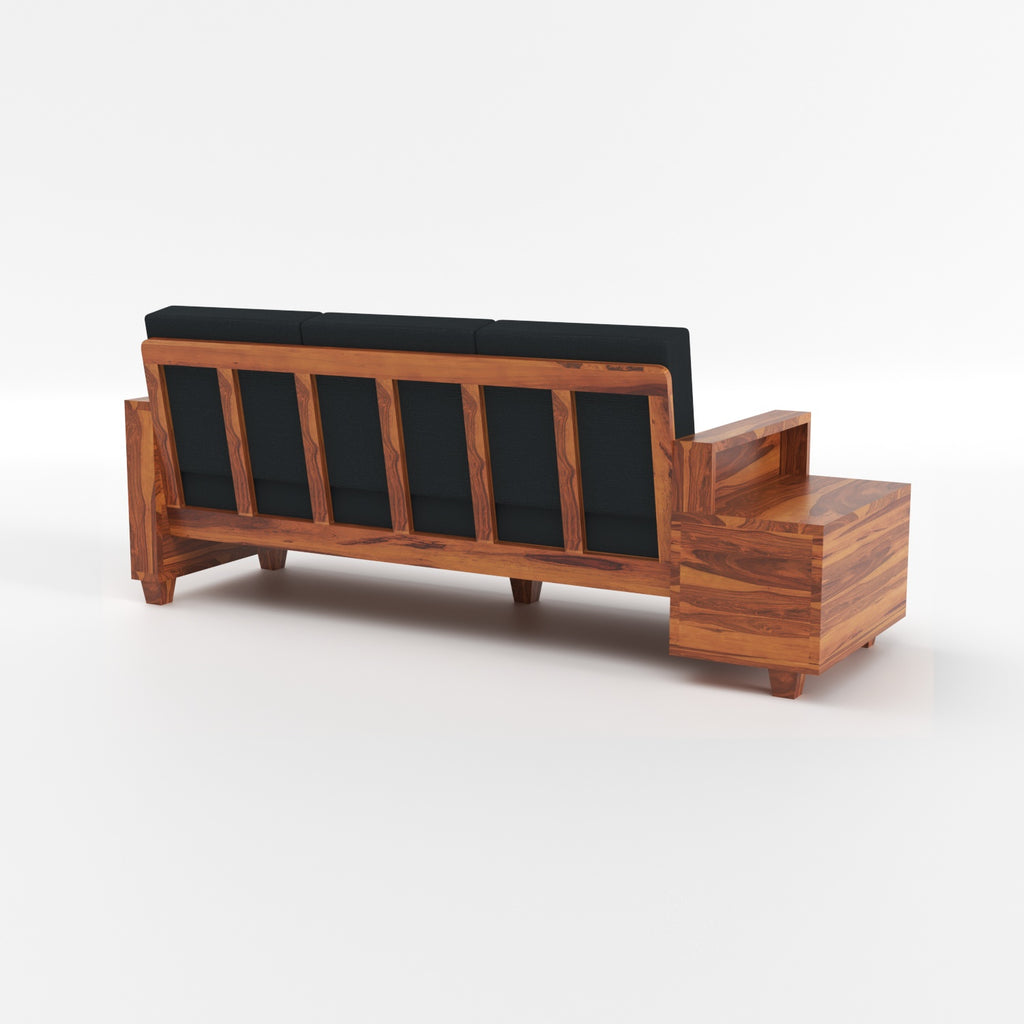 Auralis Solid Sheesham Wood 3+1+1 Sofa Set with Side Drawers | 3 Years Warranty
