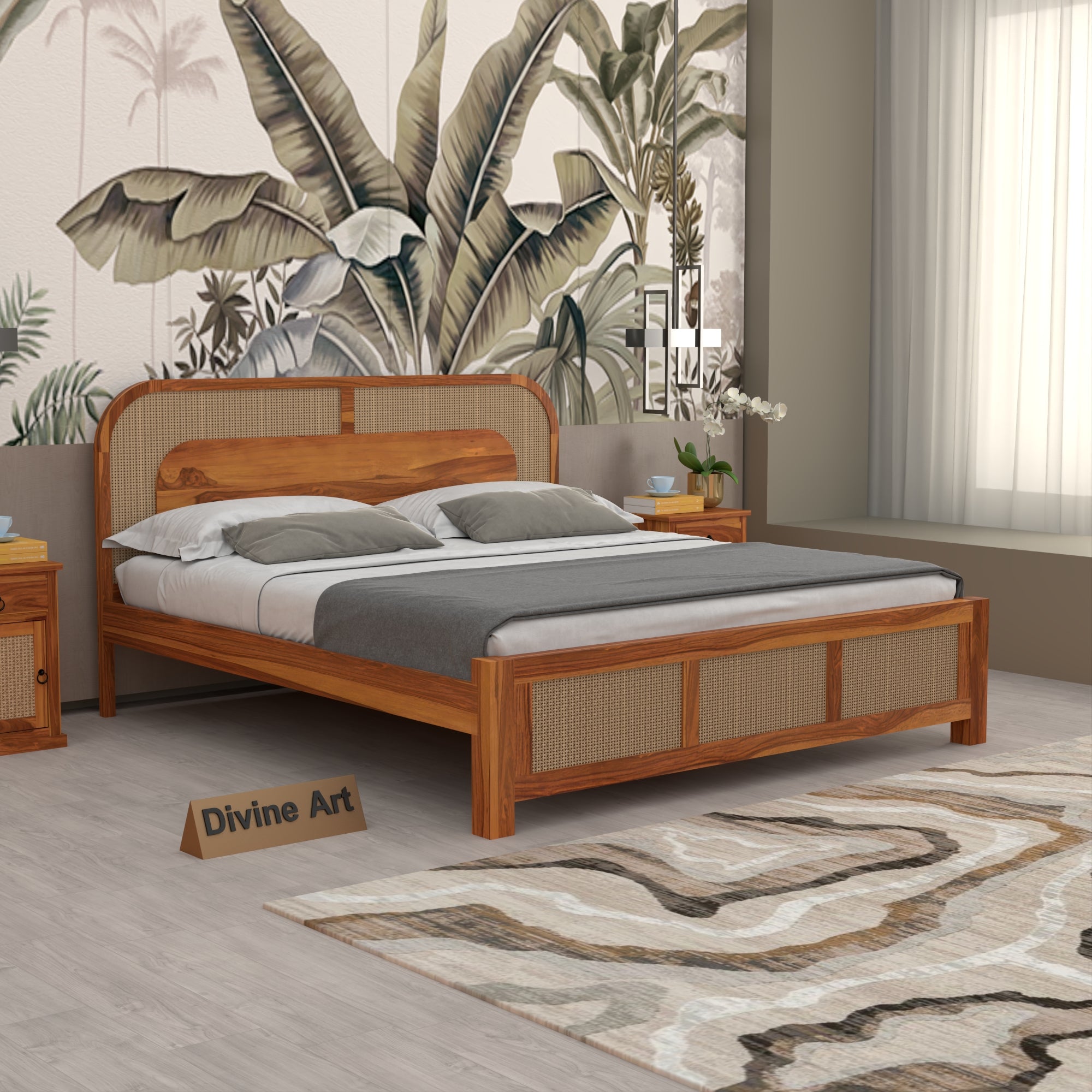 Solid Sheesham Wood King size Bed  without storage