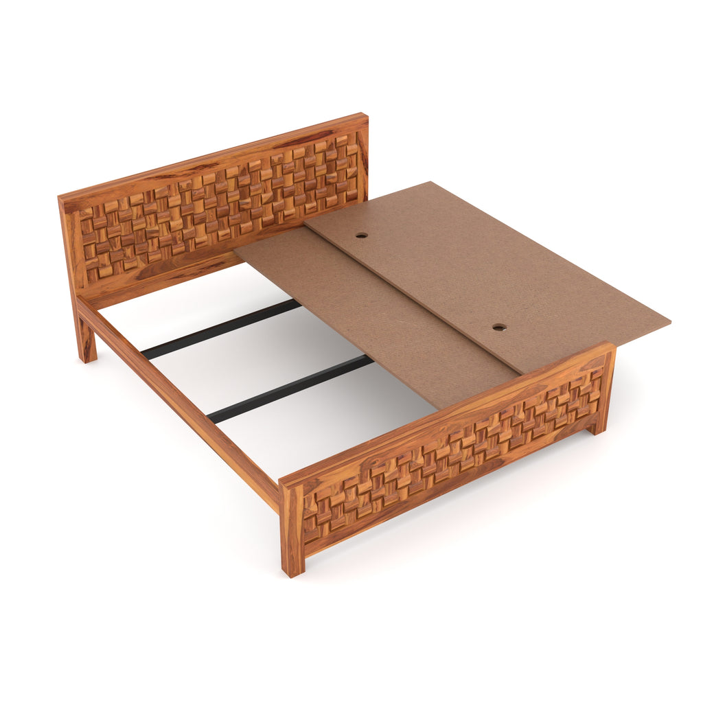 Solid Sheesham Wood queen size Bed without storage