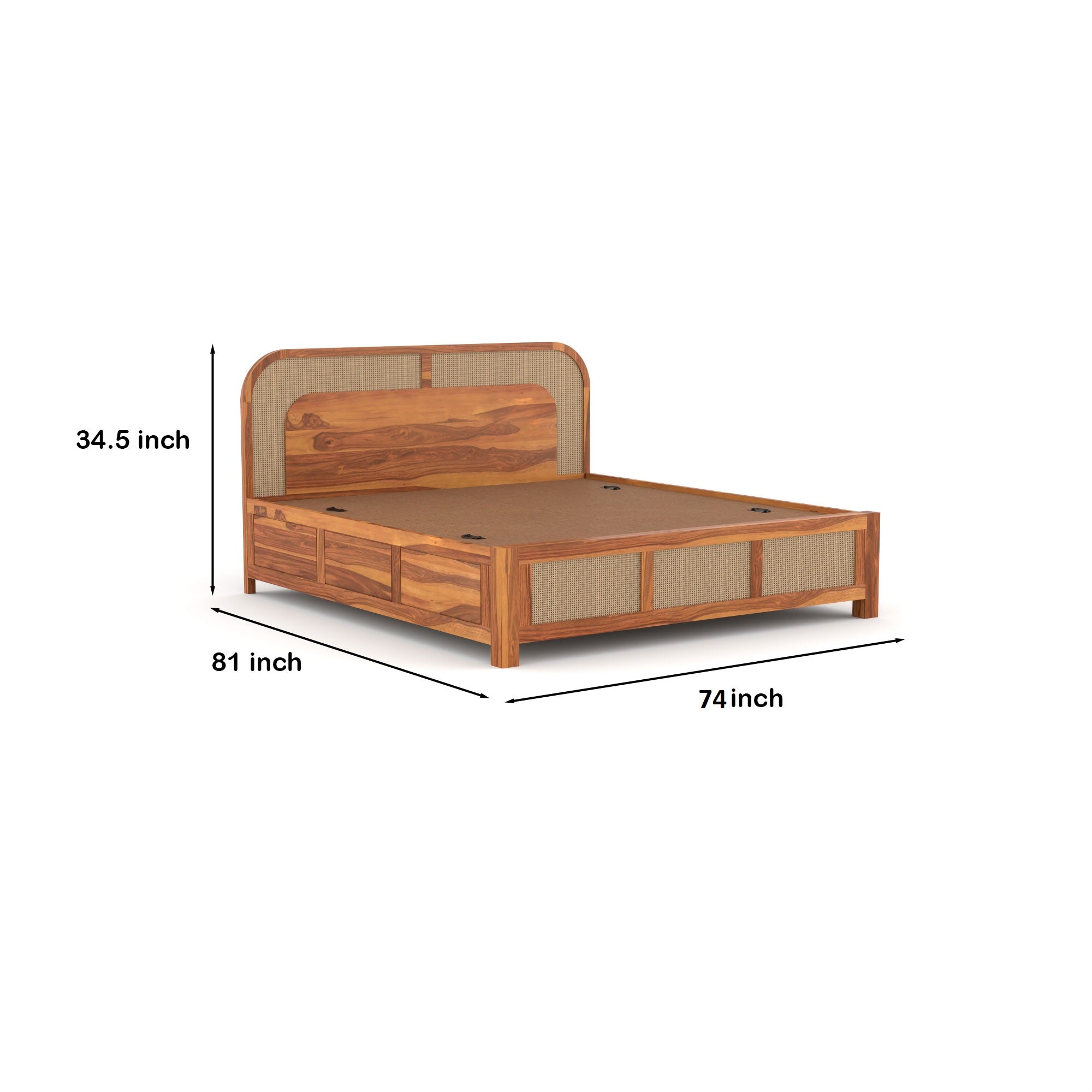 Furnir Solid Sheesham Wood King size Bed | 3 Year Warranty
