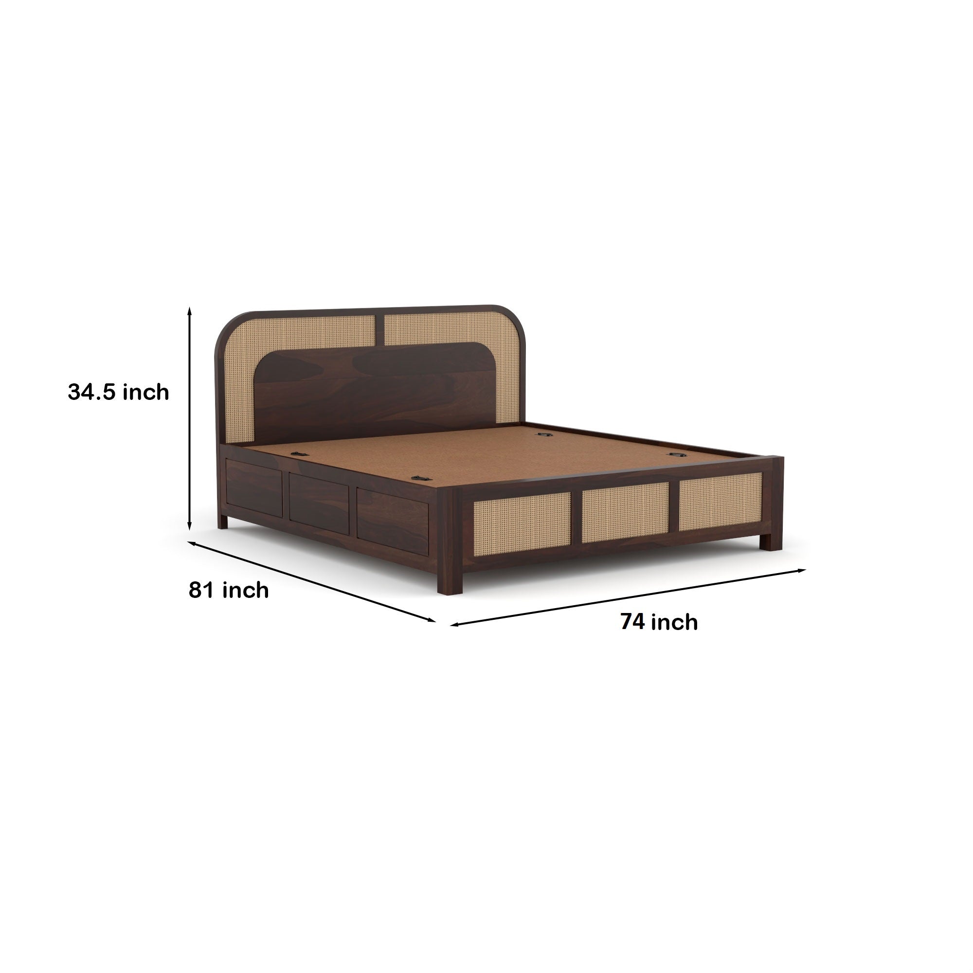 Furnir Solid Sheesham Wood King size Bed | 3 Year Warranty