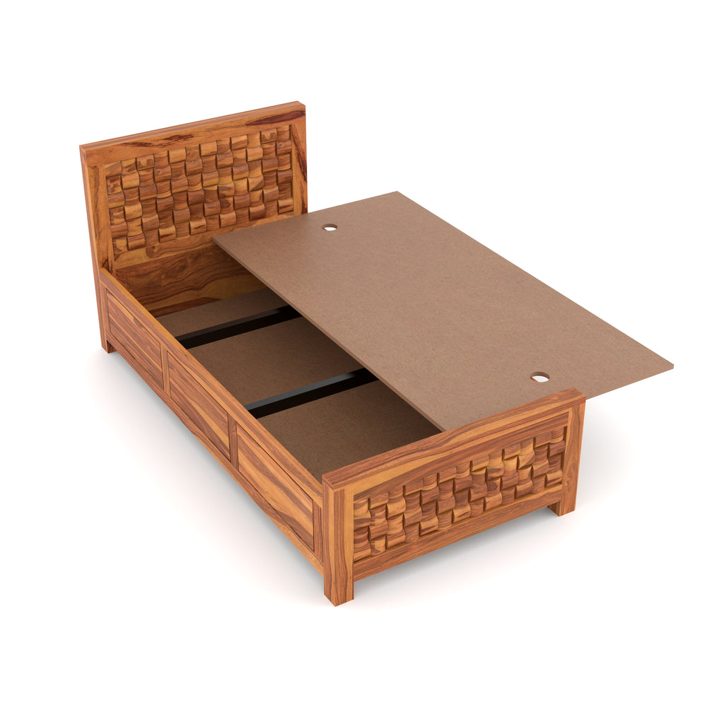 Solid Sheesham Wood Single Bed