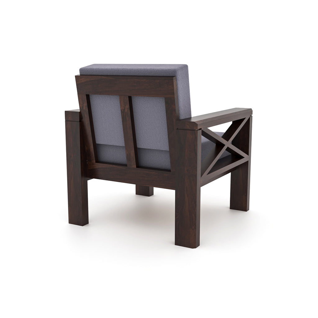 Drivora Sheesham Wood 1 Seater Sofa | Walnut Finish