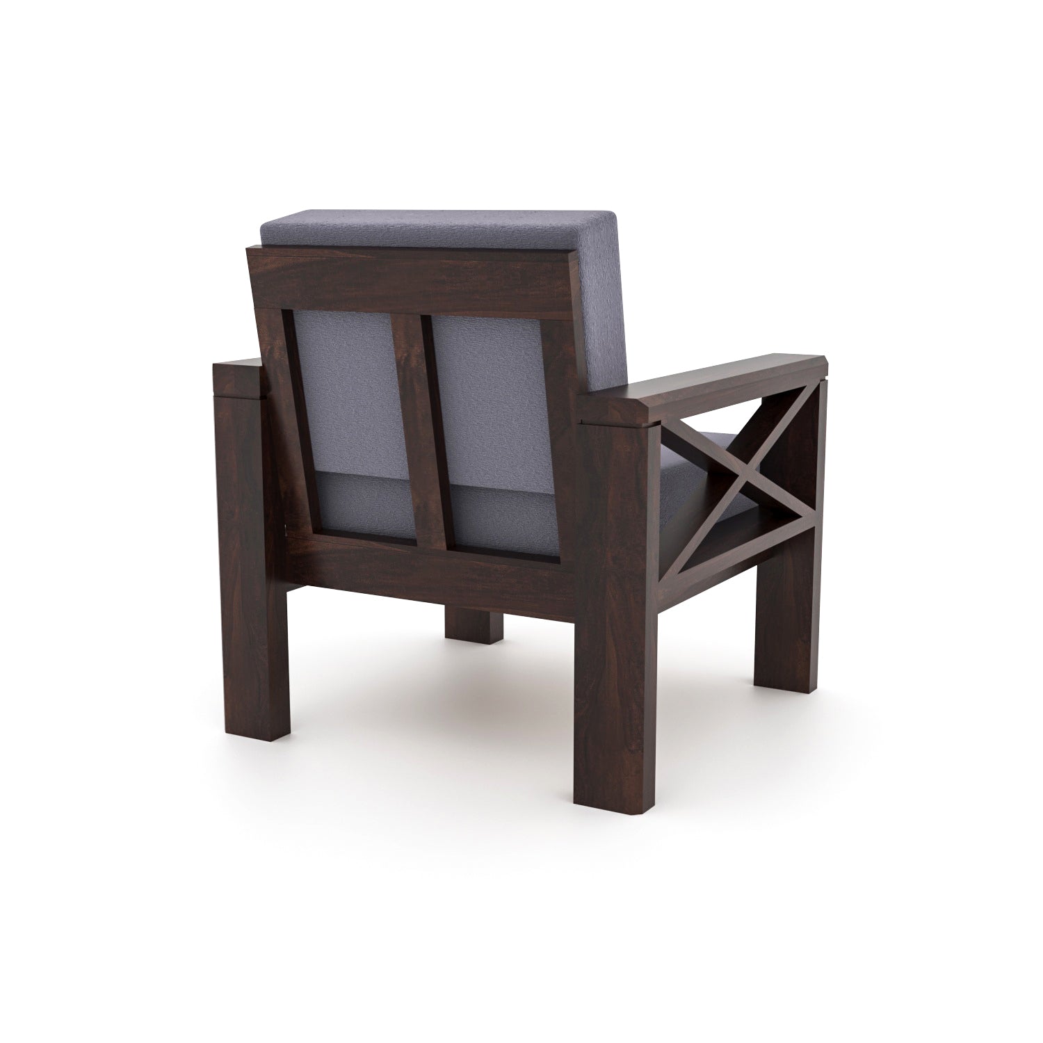 Alexandria Sheesham Wood 6 Seater Sofa Set | Walnut Finish