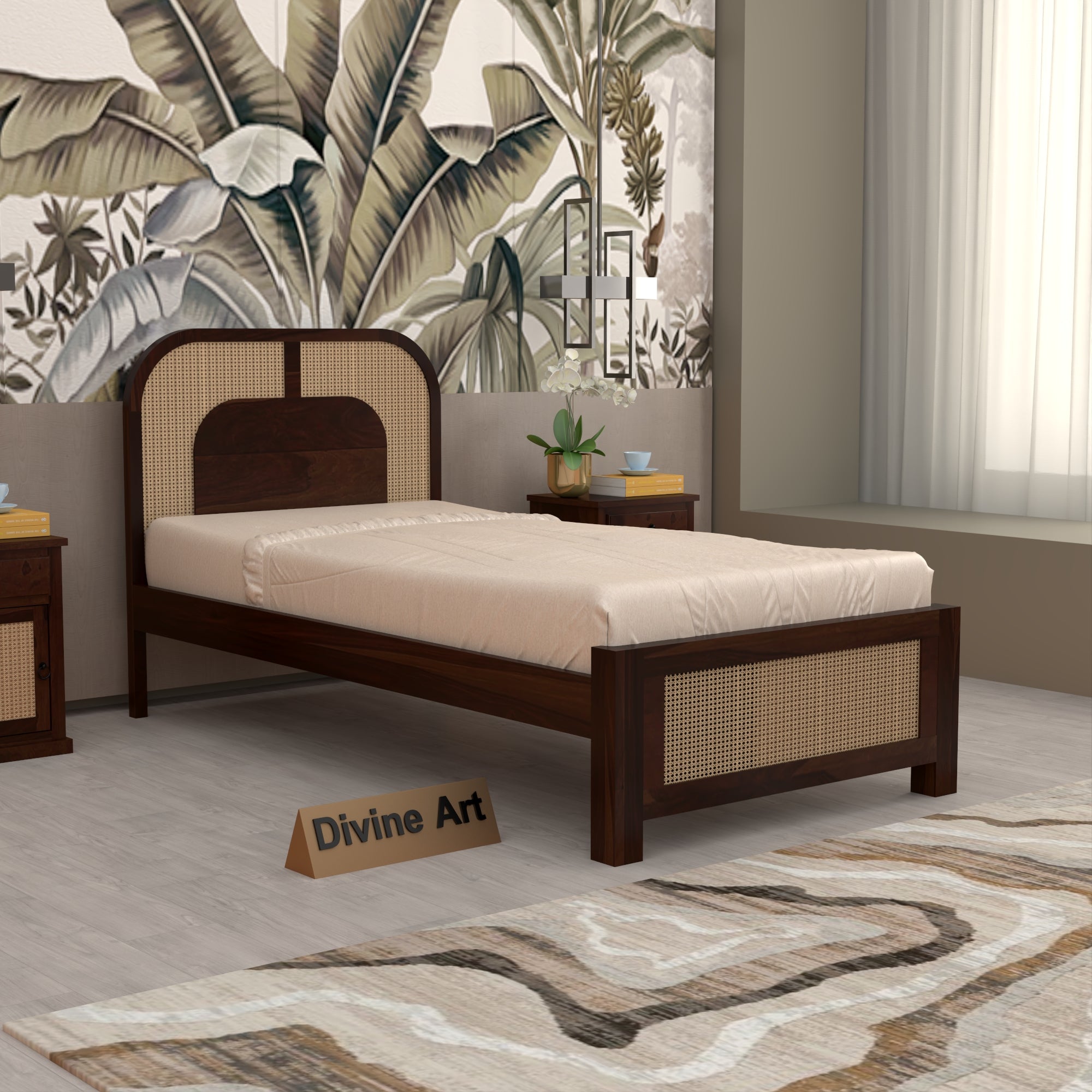 Solid Sheesham Wood Single Bed