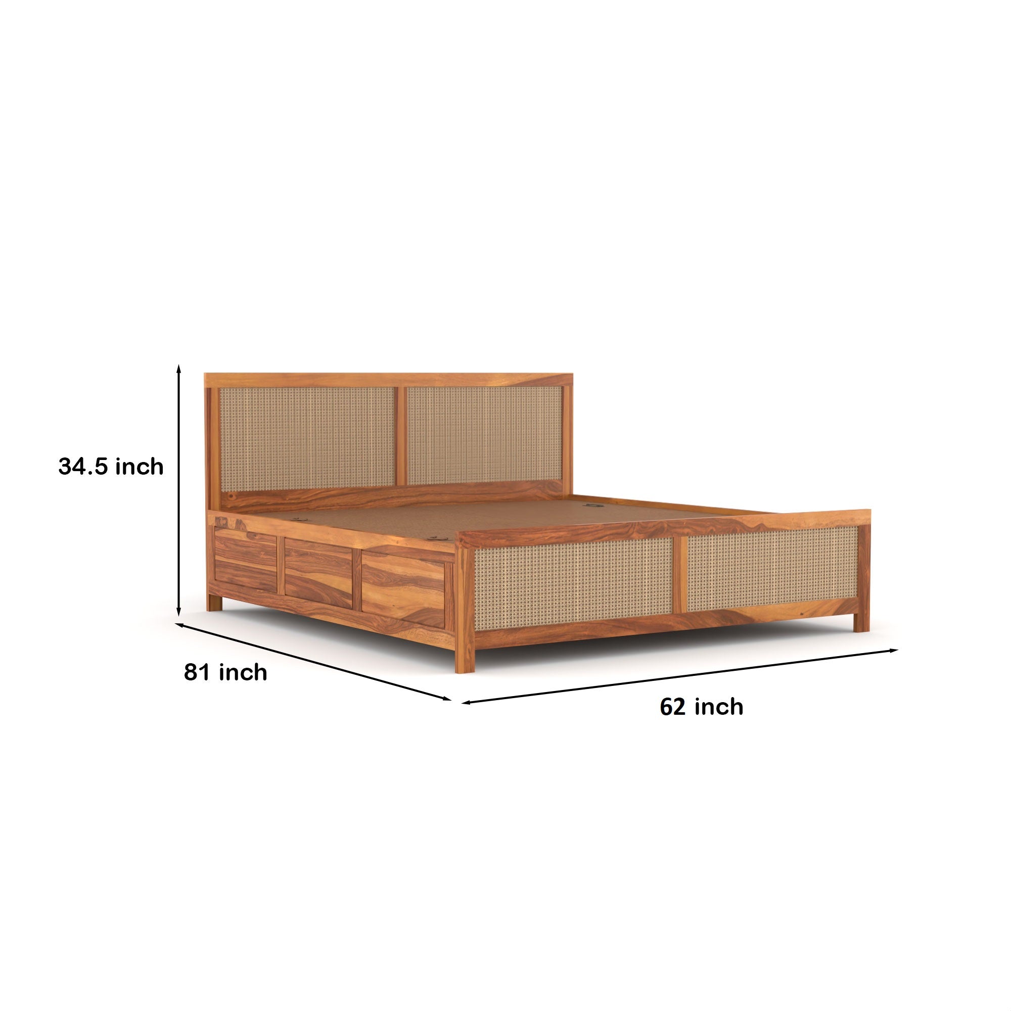 Flexor Solid Sheesham Wood Queen Size Bed | 3 Year Warranty