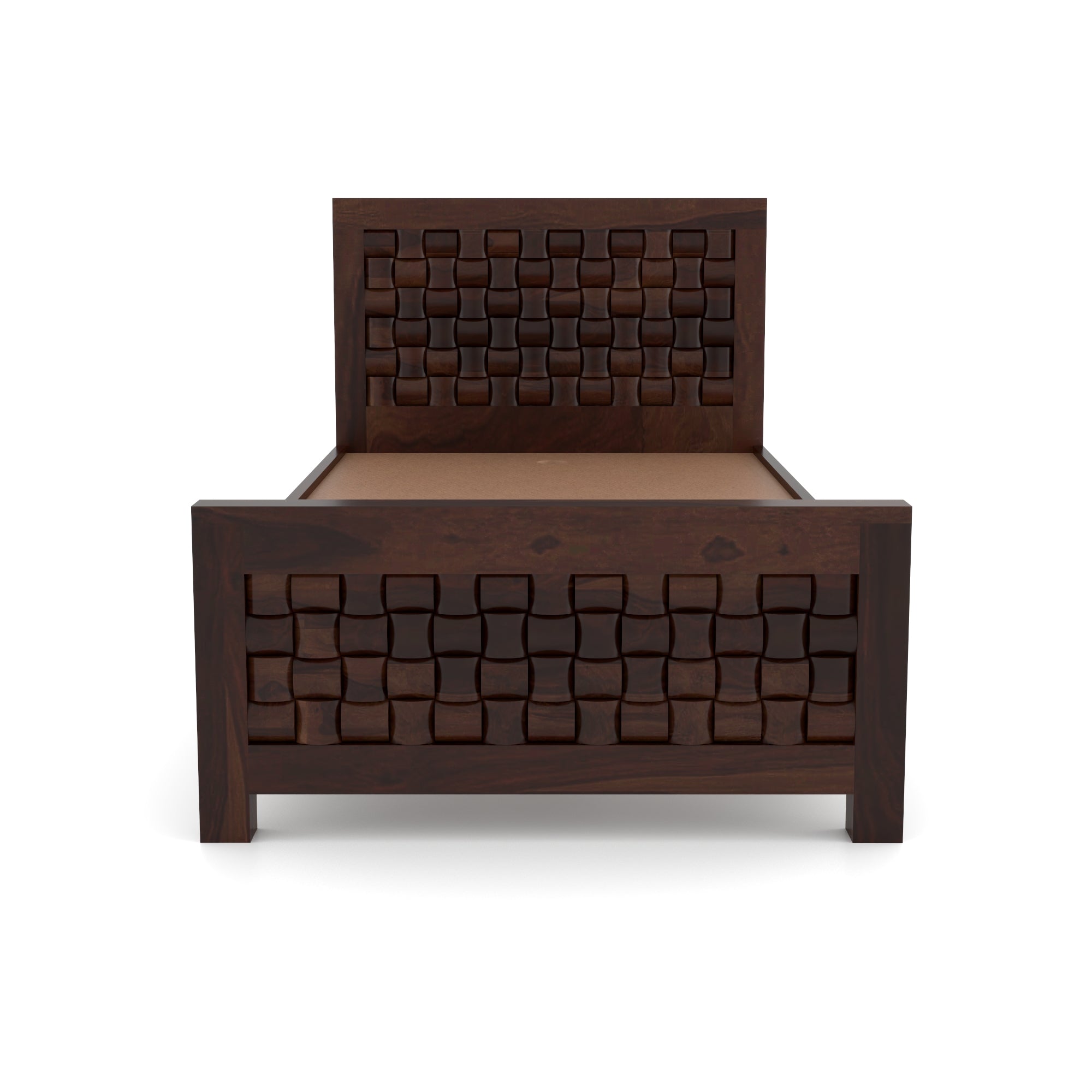 Solid Sheesham Wood Single Bed without storage