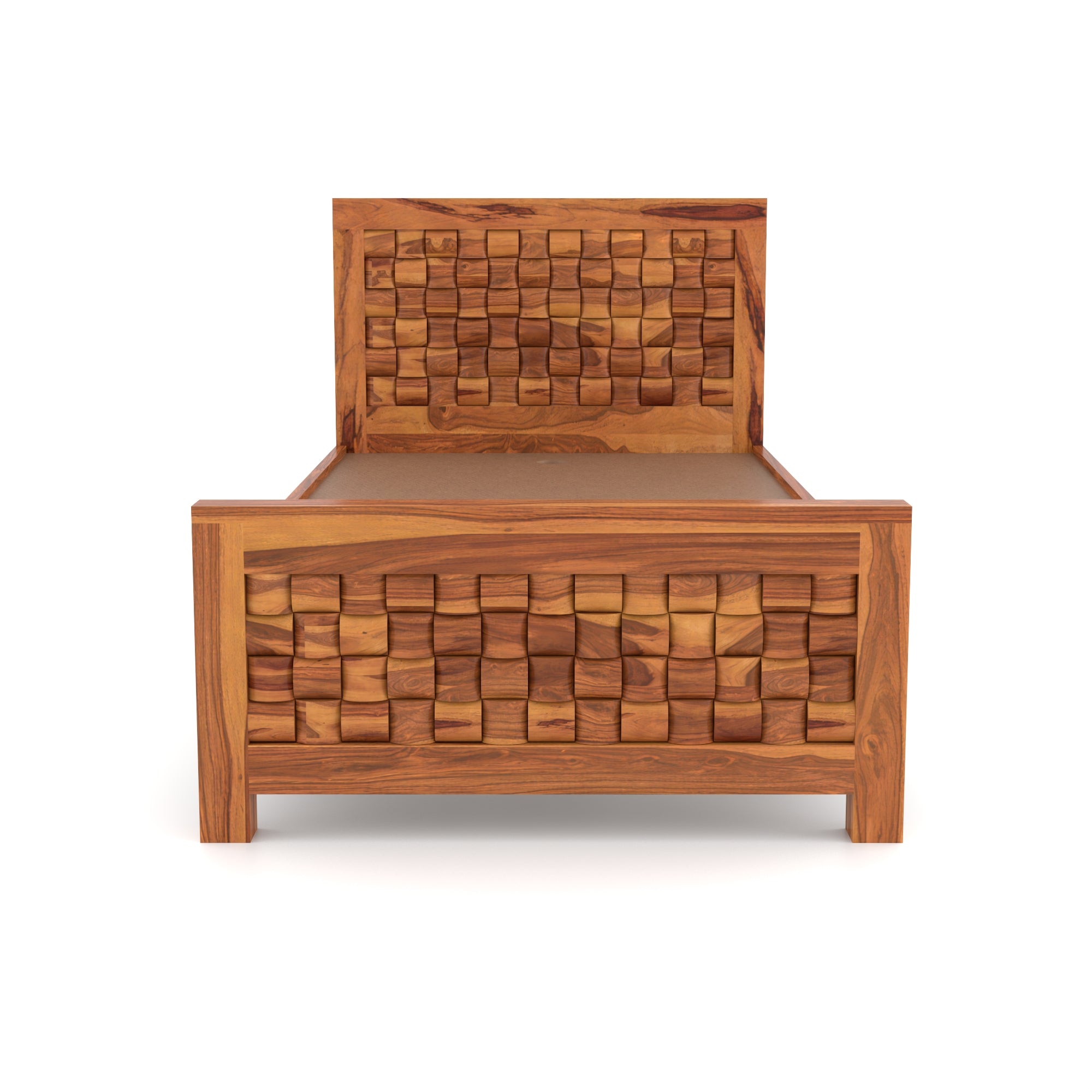 Solid Sheesham Wood Single Bed without storage