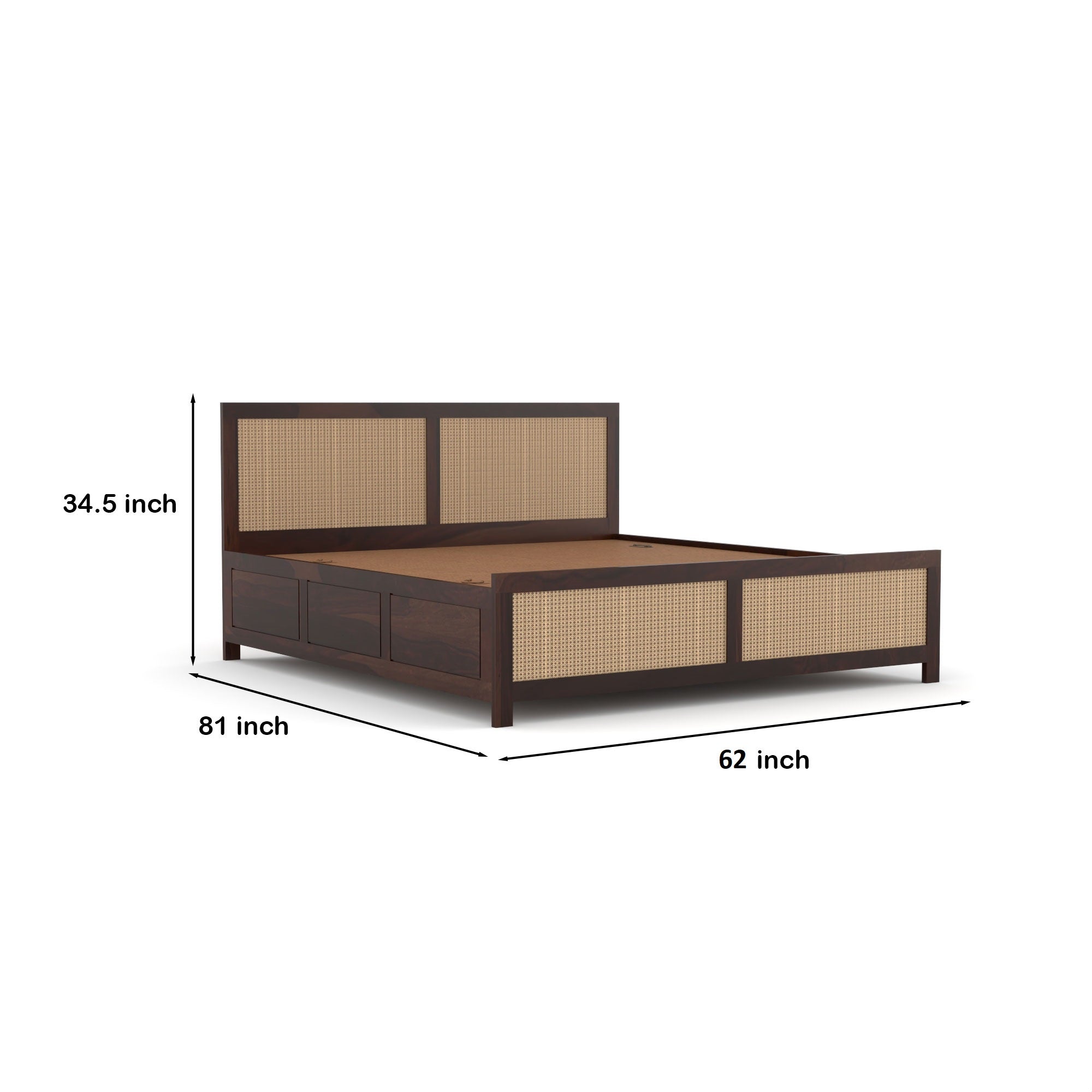 Flexor Solid Sheesham Wood Queen Size Bed | 3 Year Warranty