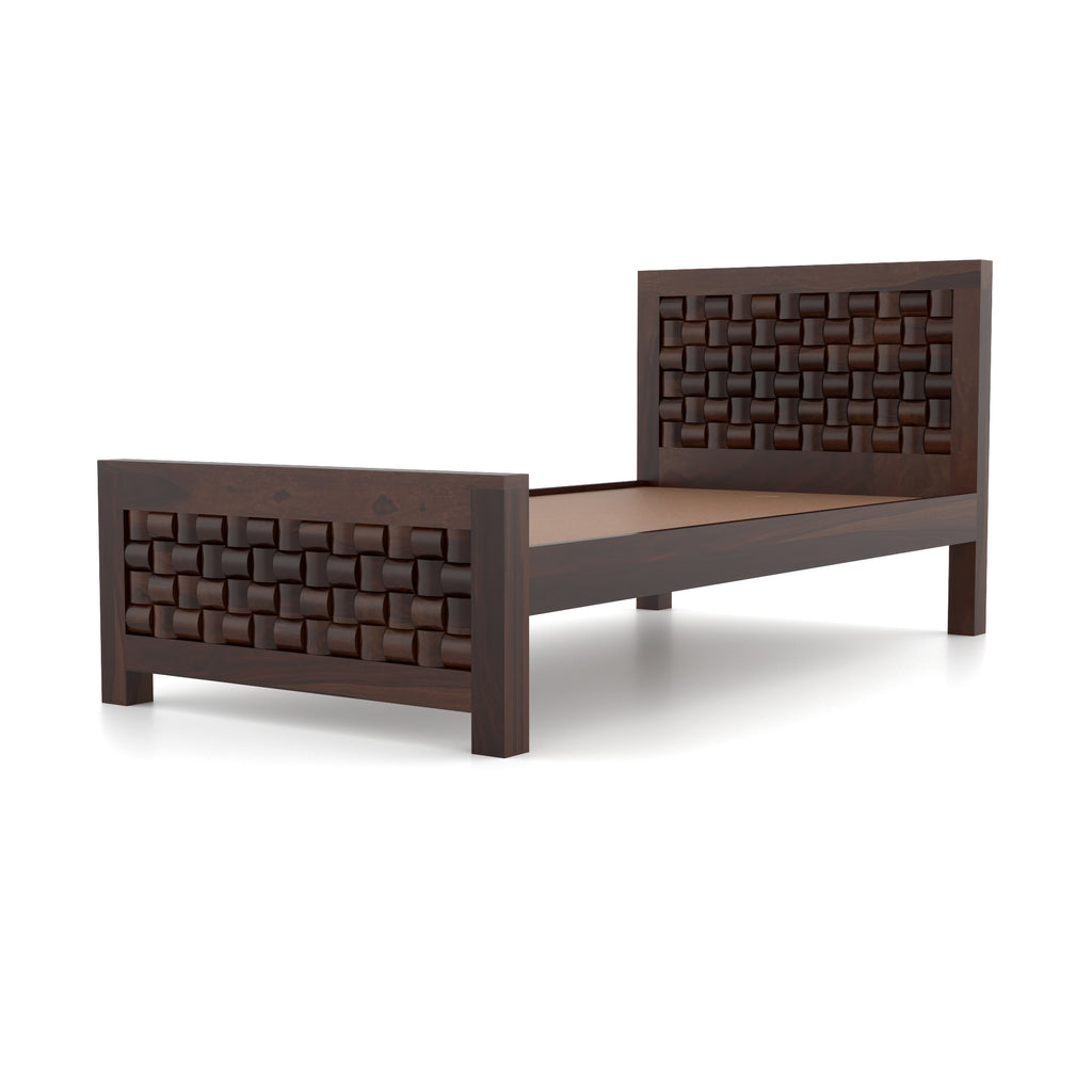 Solid Sheesham Wood Single Bed without storage