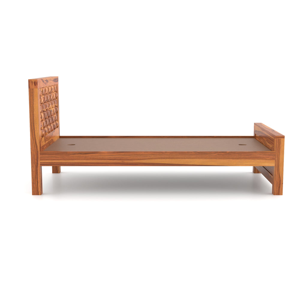 Solid Sheesham Wood Single Bed without storage