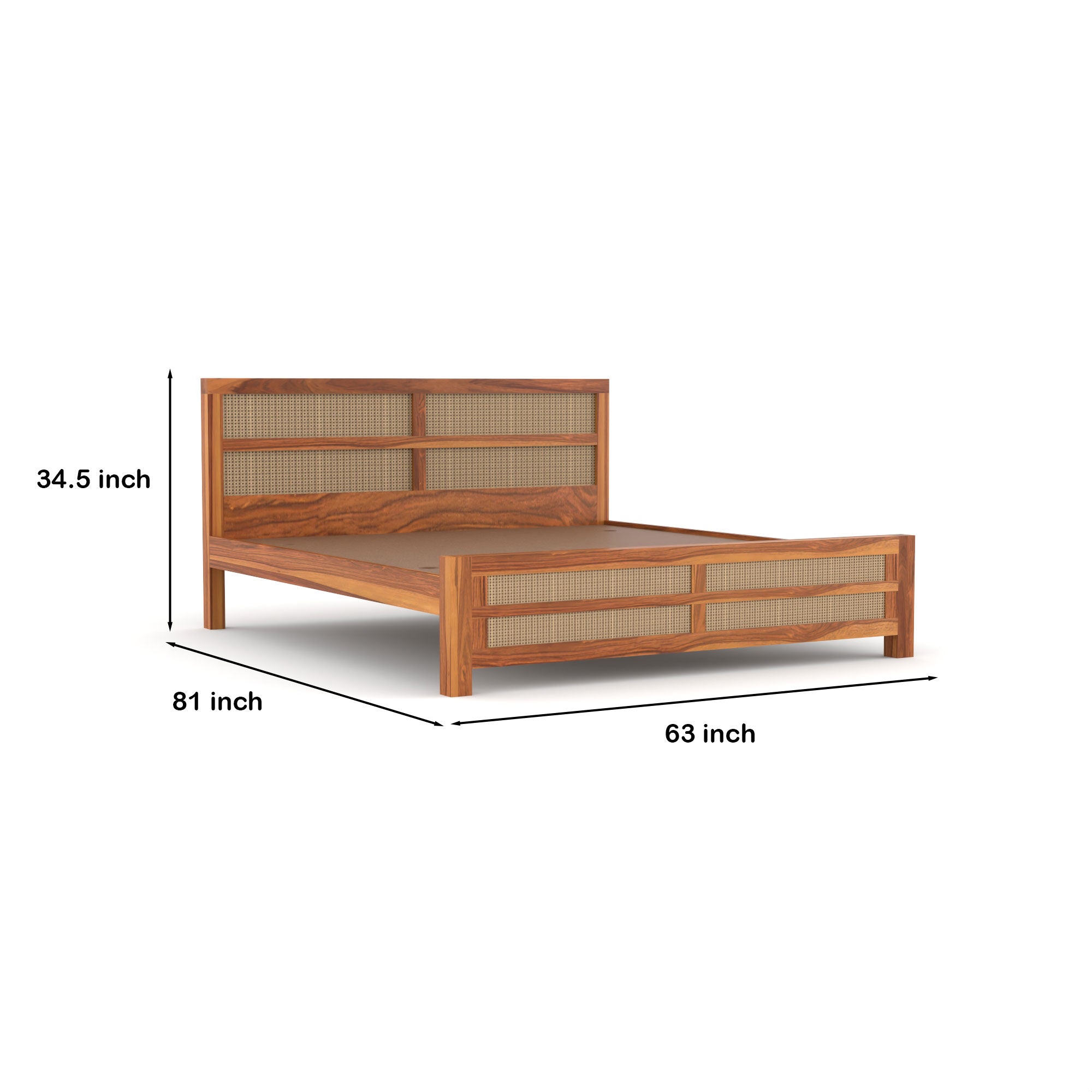 Solid Sheesham Wood queen size Bed without storage