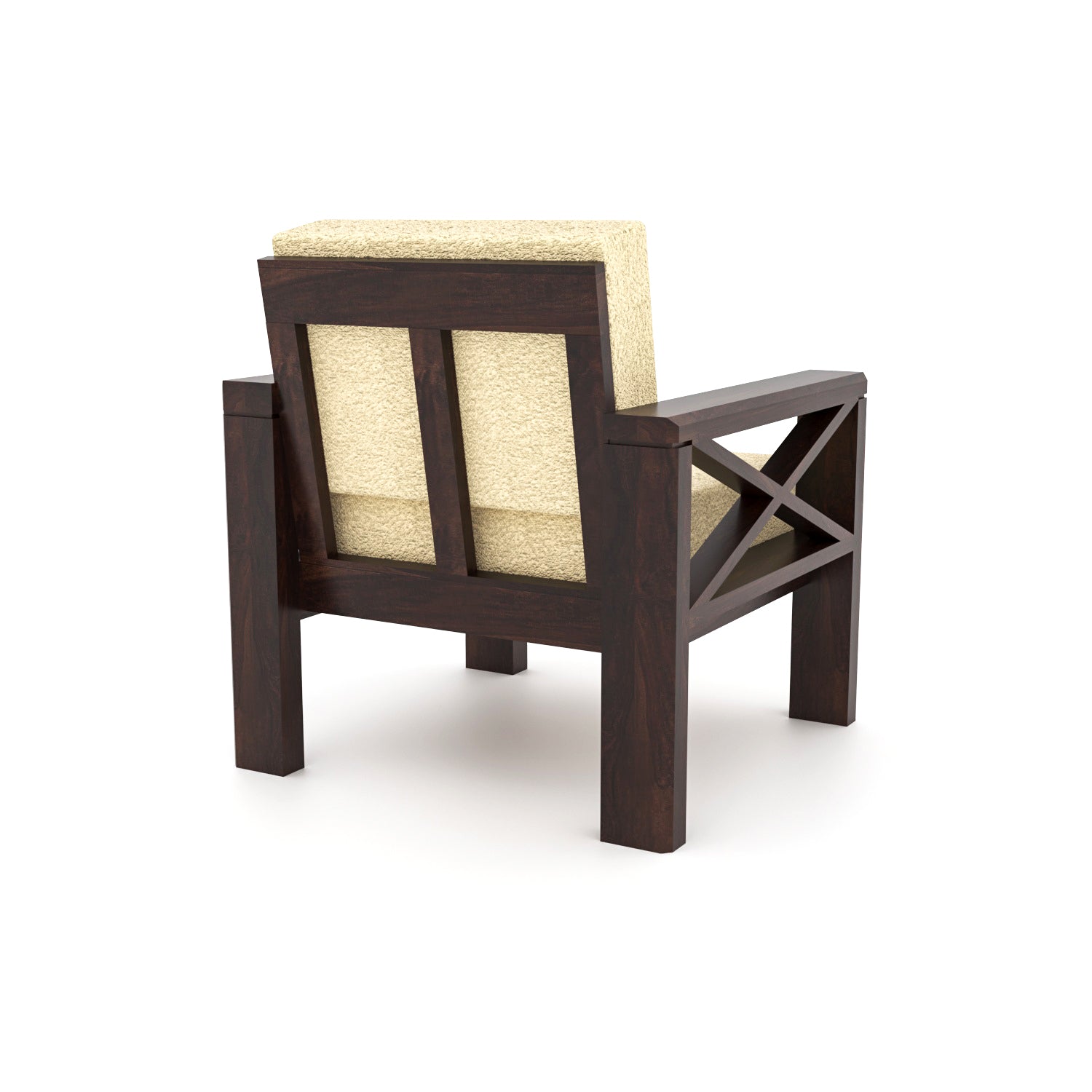 Drivora Sheesham Wood 1 Seater Sofa | Walnut Finish