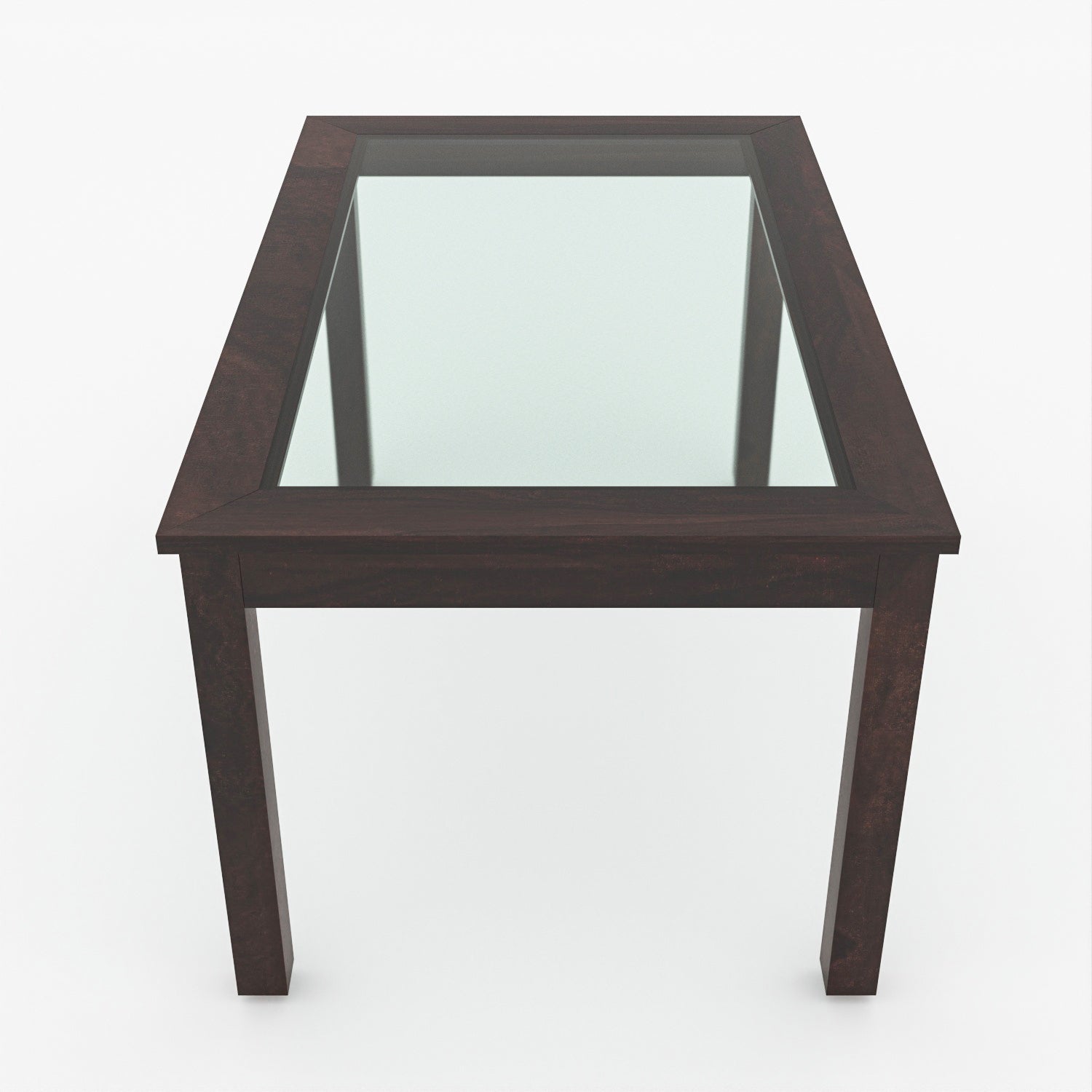 Omnira 6 Seater Round Solid Wood Glass Top Dining Table Set