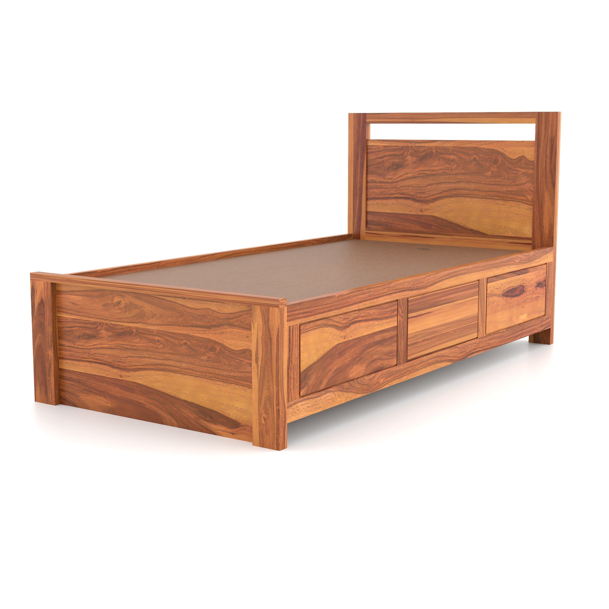 Solid Sheesham Wood Single Bed
