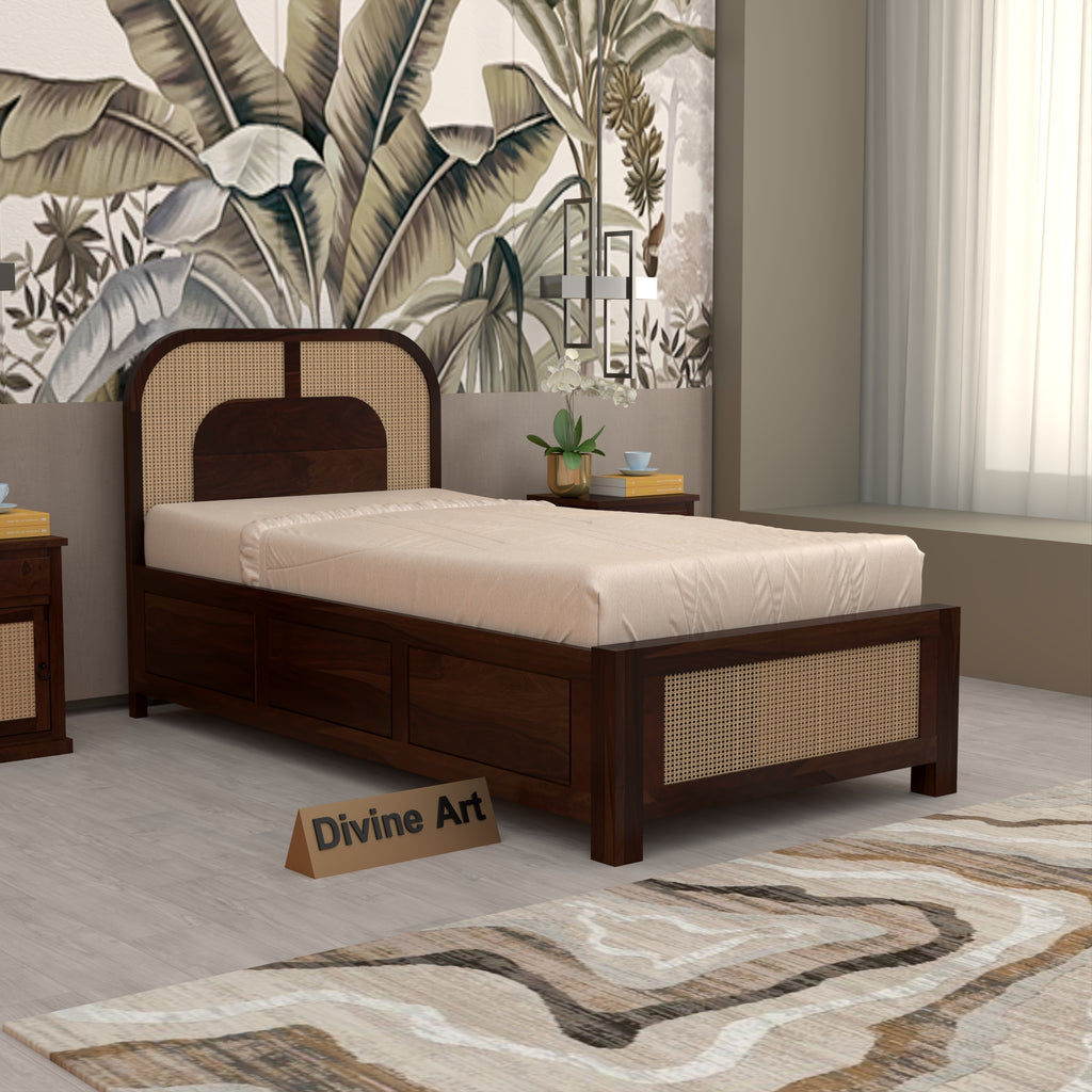 Solid Sheesham Wood Single Bed