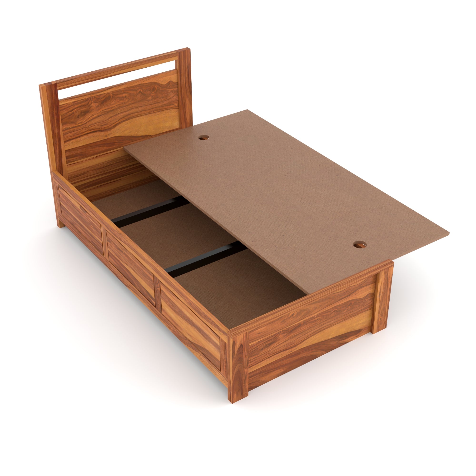 Solid Sheesham Wood Single Bed