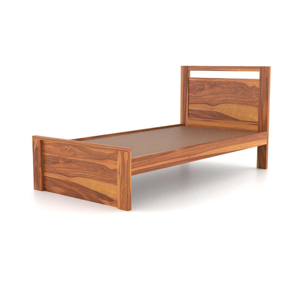 Solid Sheesham Wood Single Bed without storage