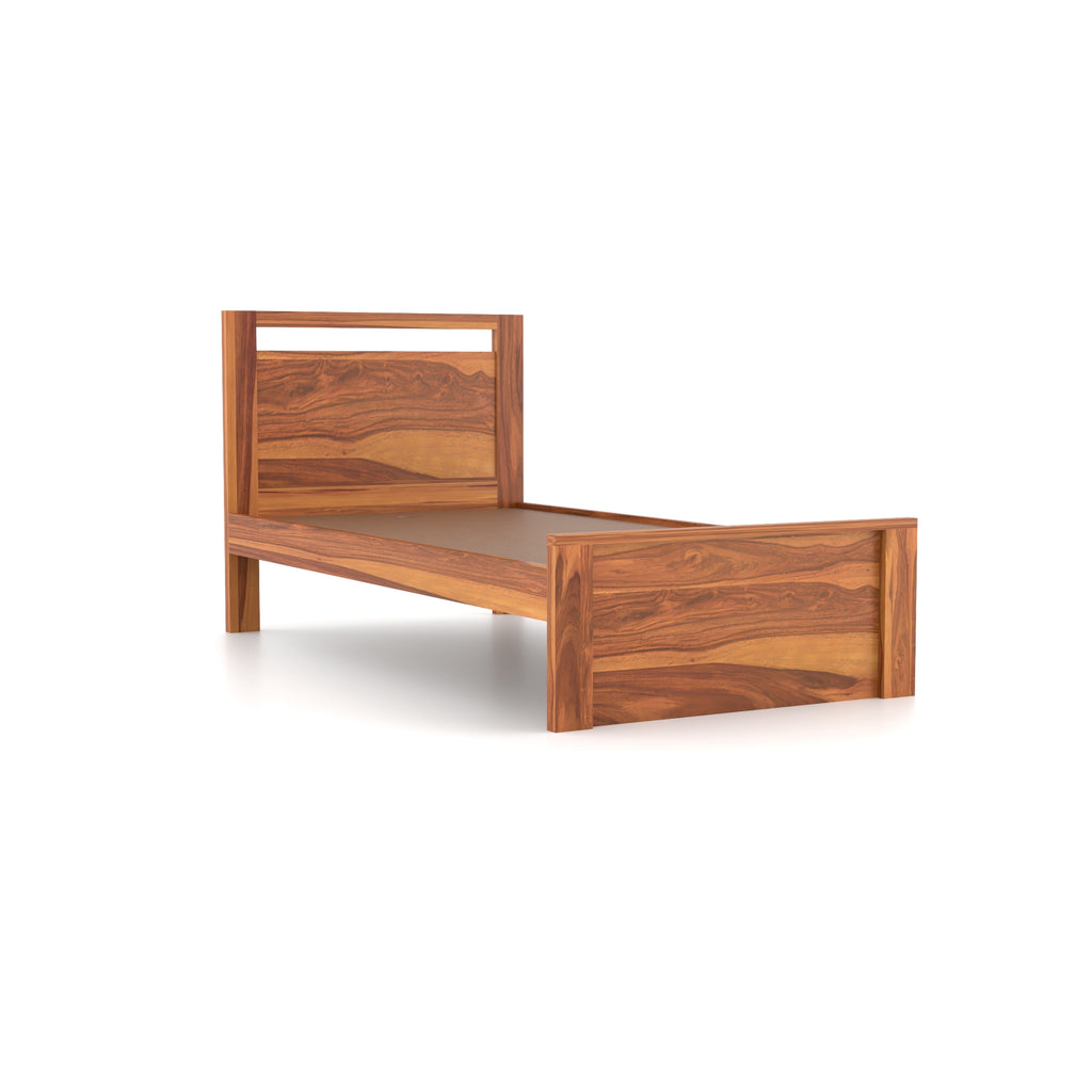 Solid Sheesham Wood Single Bed without storage