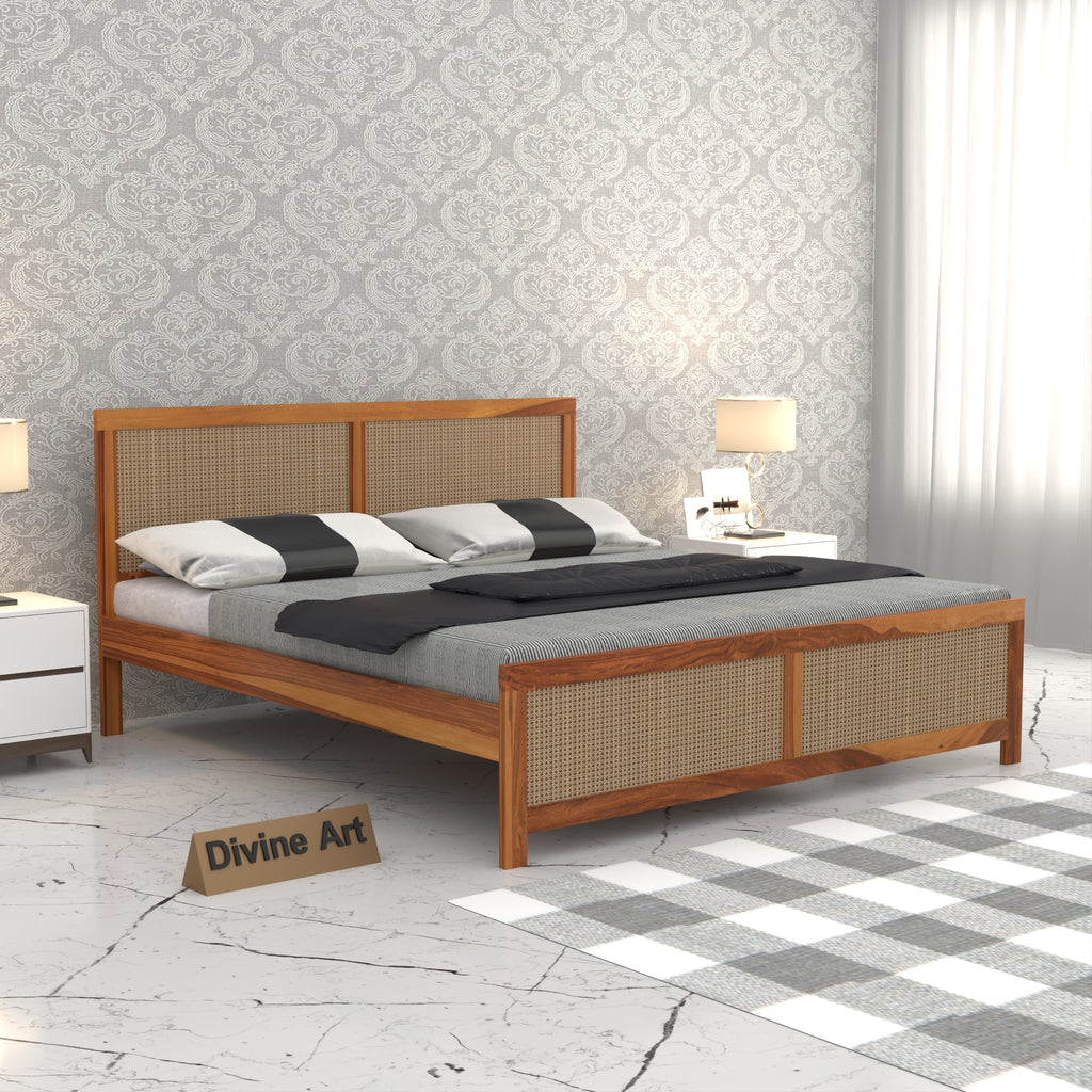 Solid Sheesham Wood queen size Bed without storage