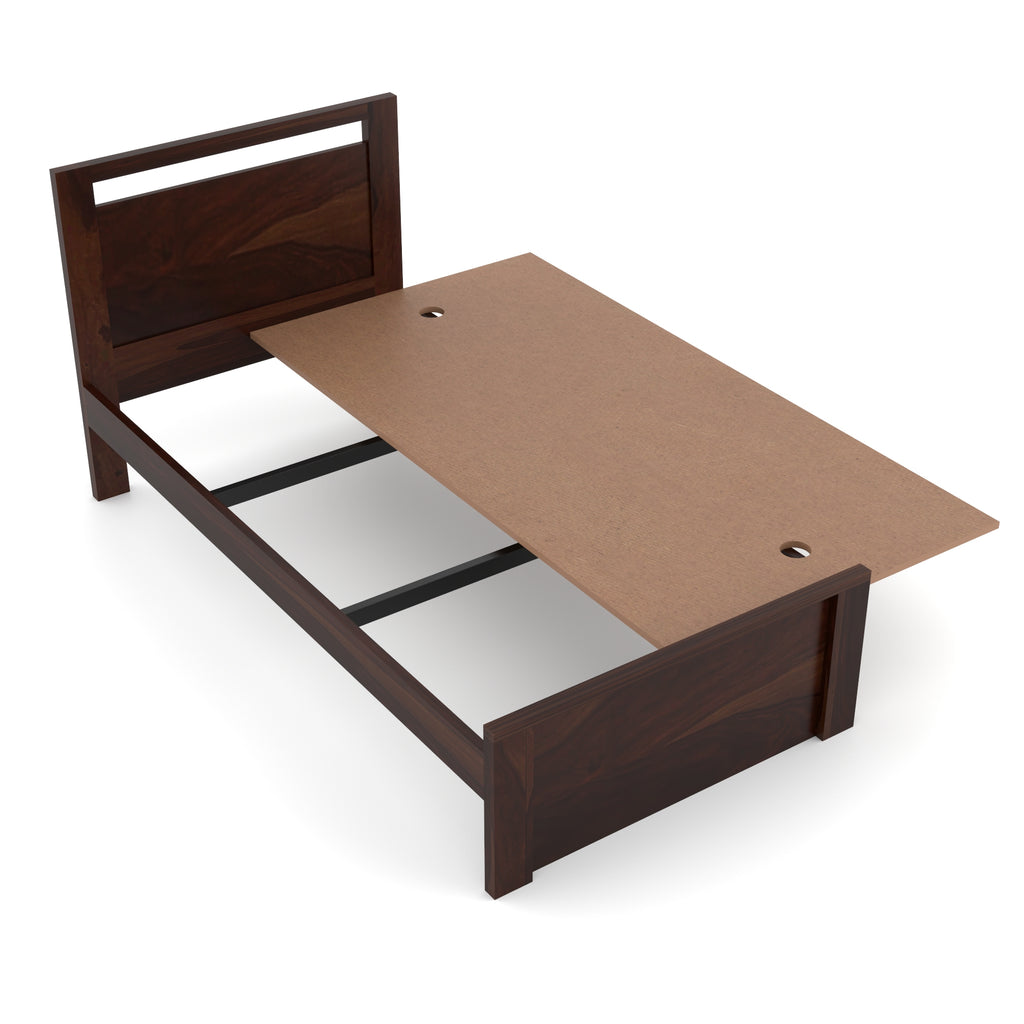 Solid Sheesham Wood Single Bed without storage